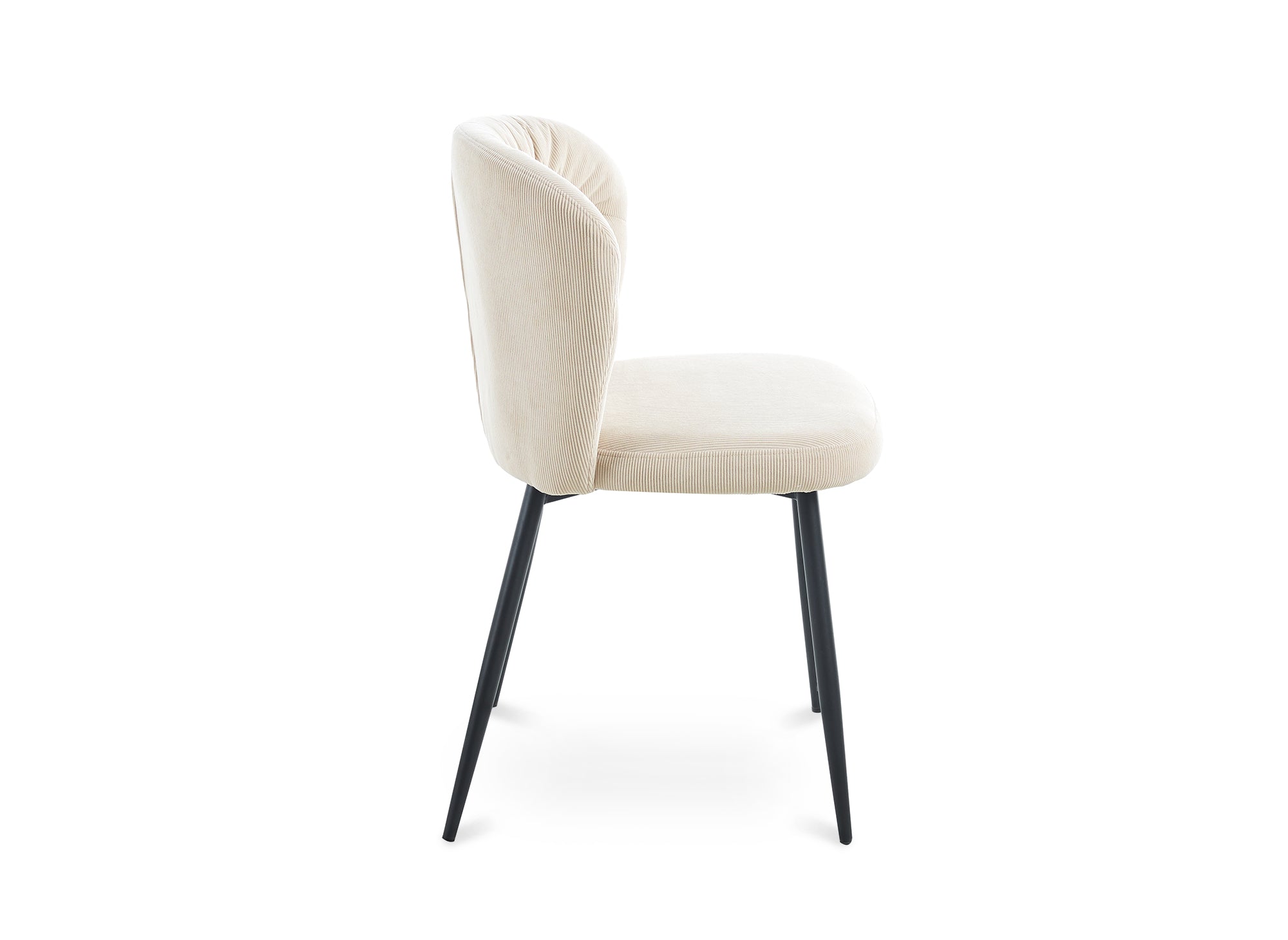 Lot de 4 chaises en velours côtelé beige DANIELA