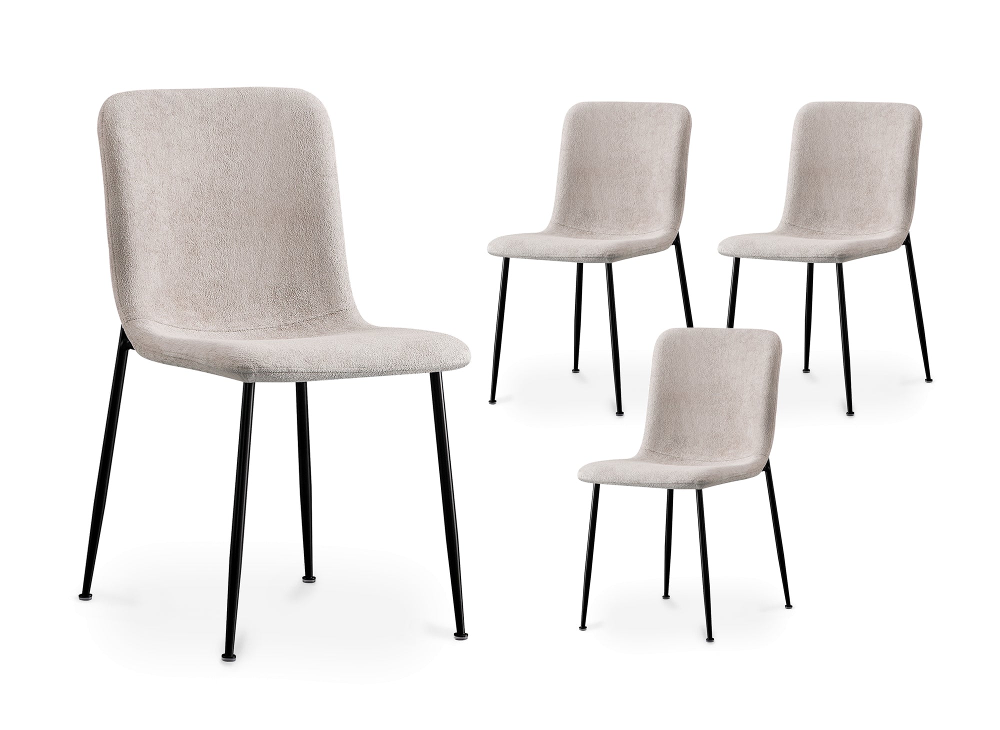 Lot de 4 chaises en tissu beige CHERYL