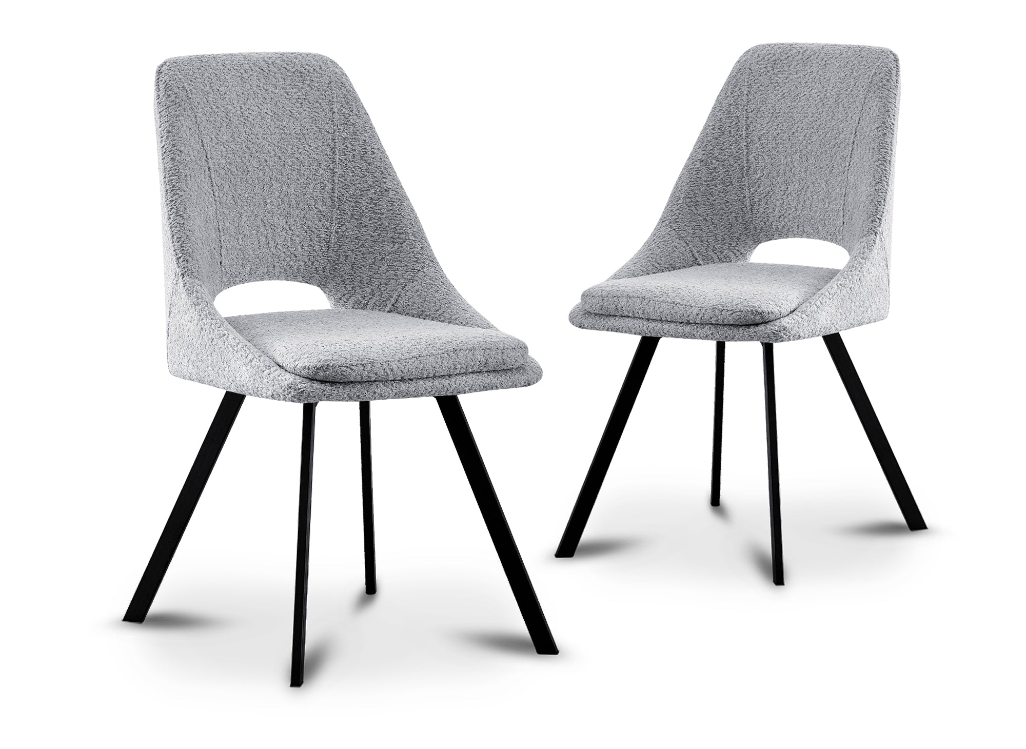 Lot de 2 chaises effet peau de mouton gris clair NARCISSE