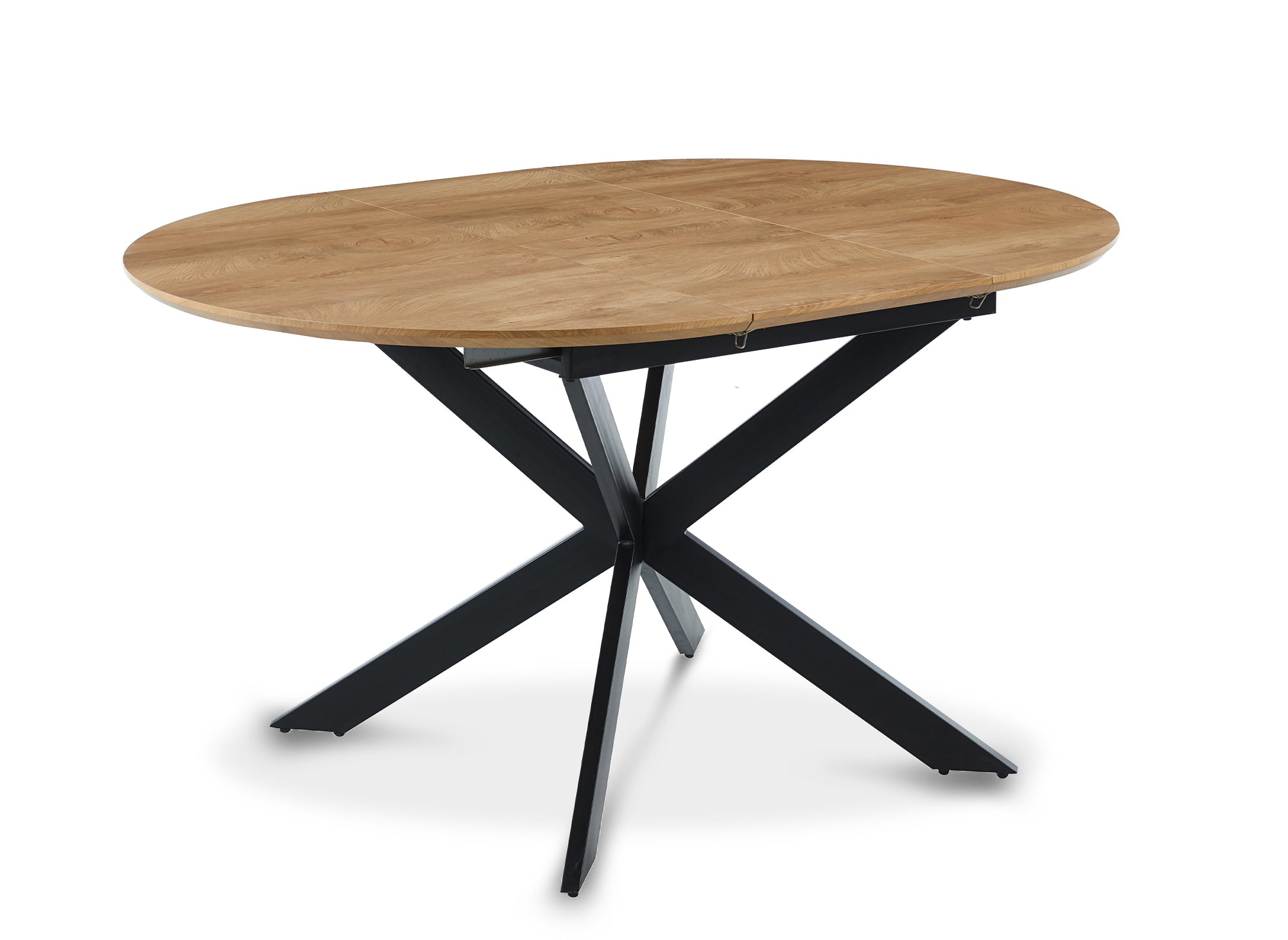 Table à manger ronde à rallonge couleur chêne VENOM