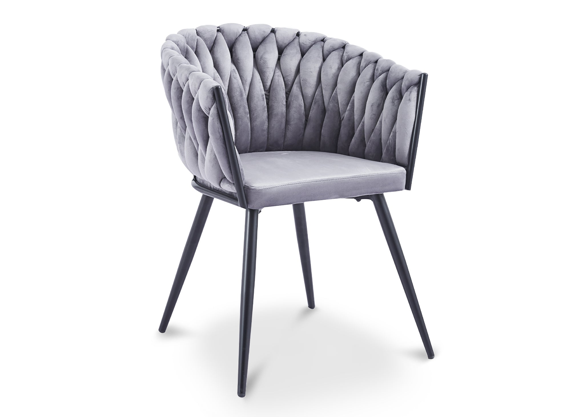 Lot de 2 chaises wave en velours gris CINDY