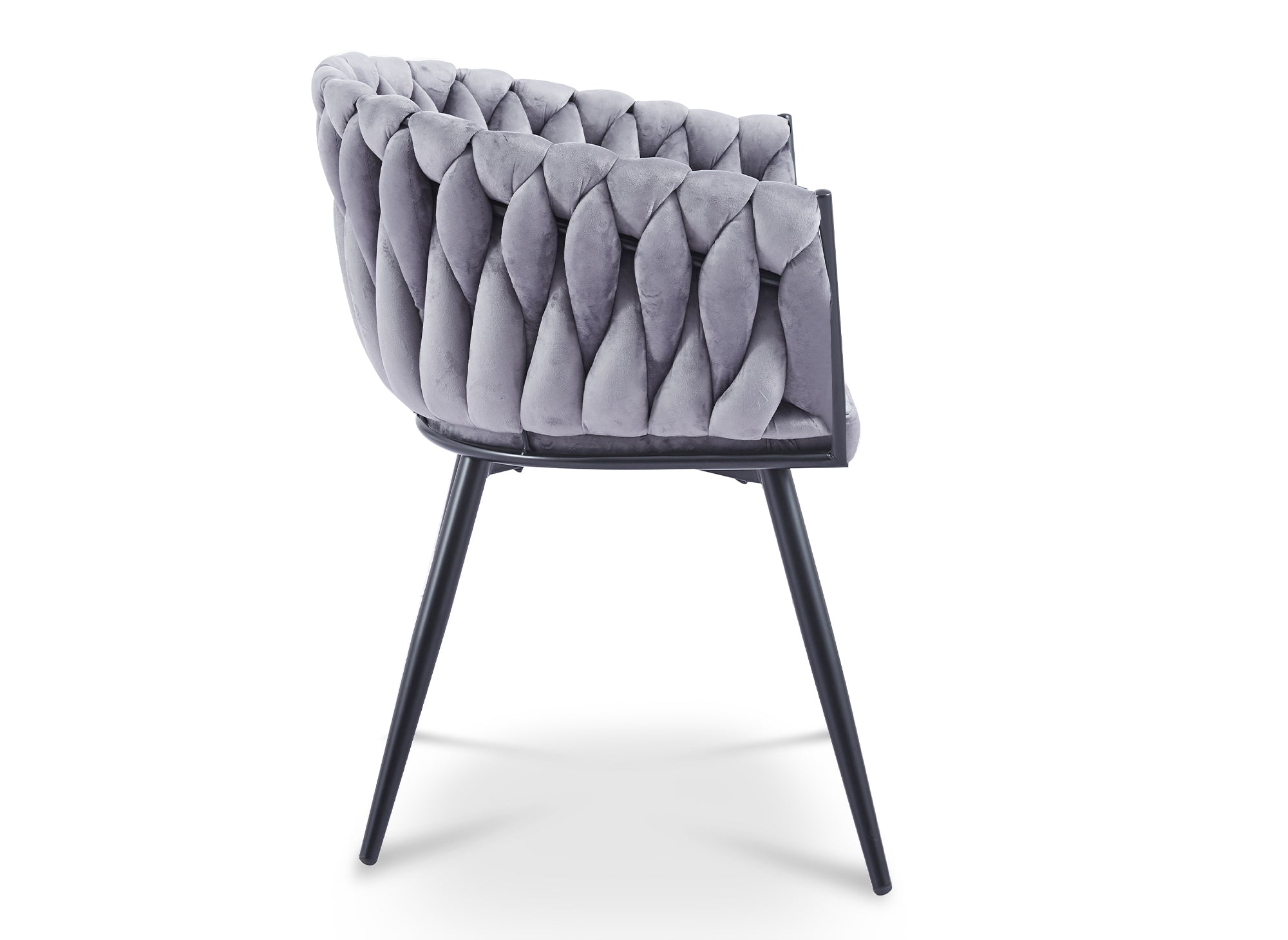 Lot de 2 chaises wave en velours gris CINDY