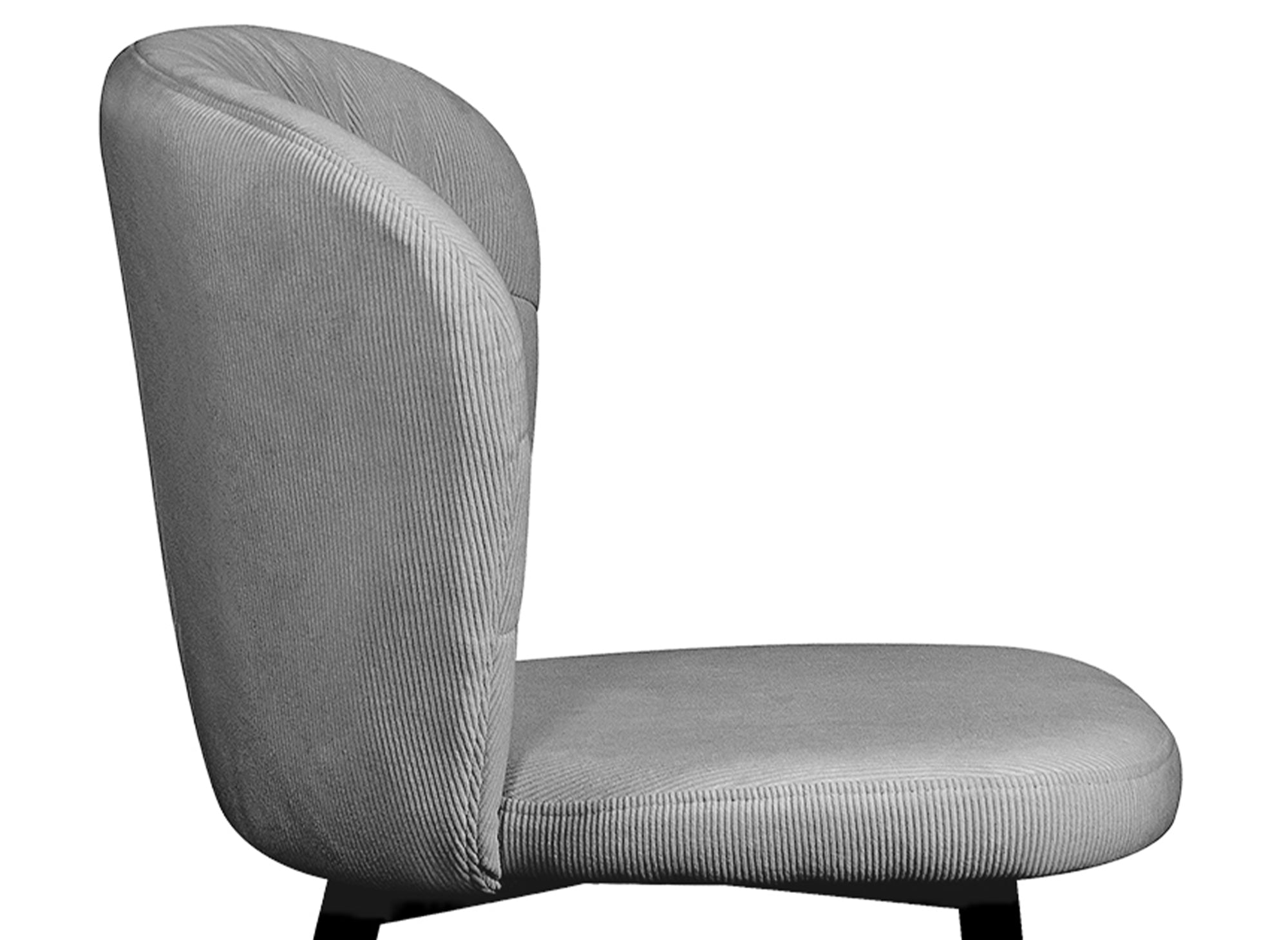 Lot de 4 chaises en velours côtelé gris DANIELA