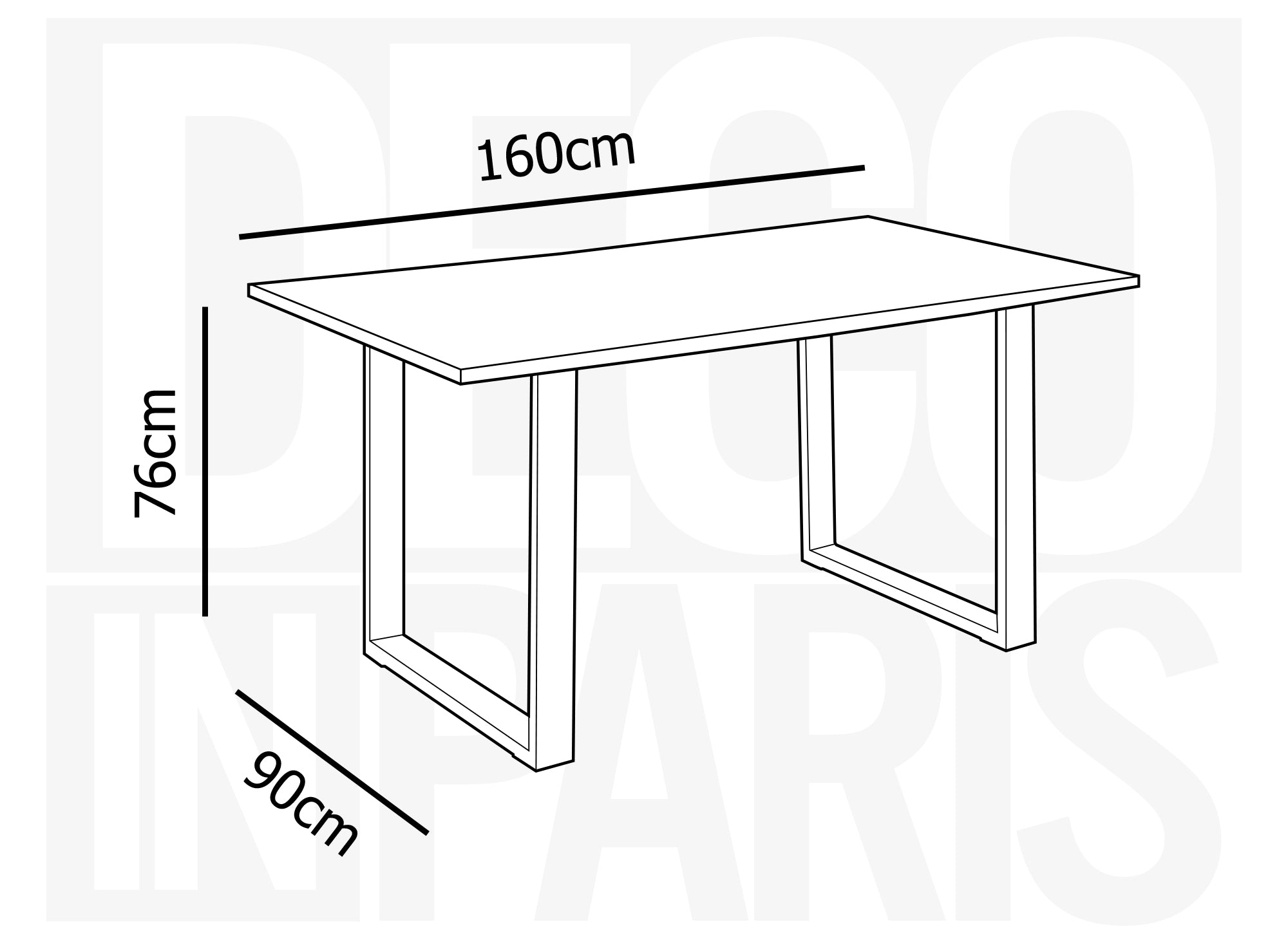 Table à manger rectangulaire couleur chêne LINE