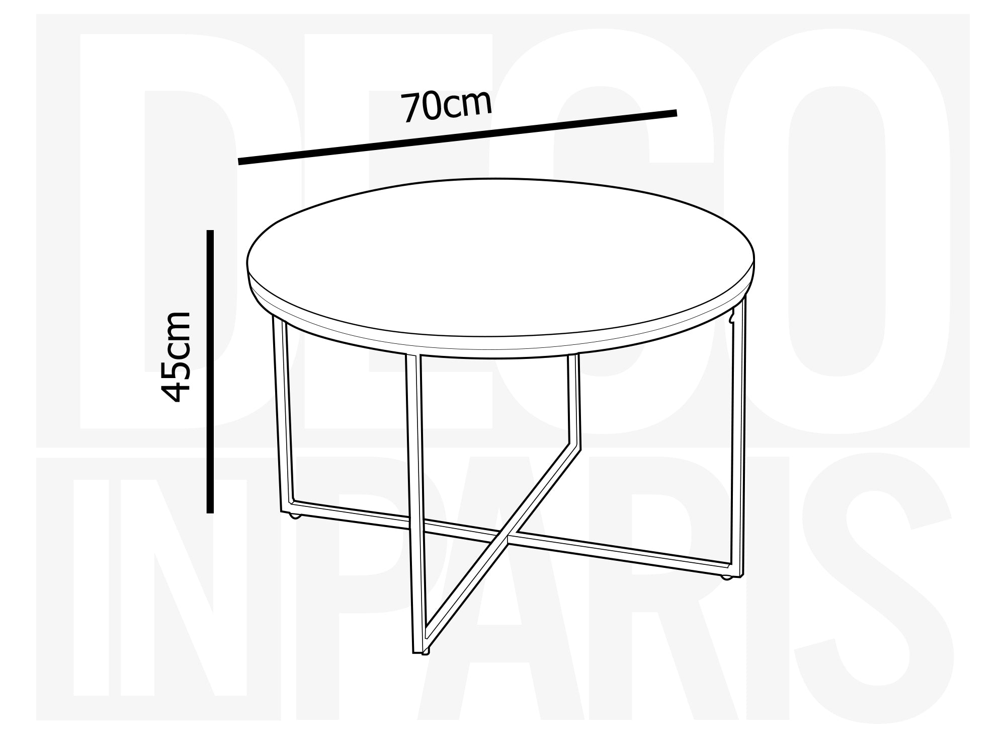 Table basse ronde effet marbre avec pieds chromés ROYCE