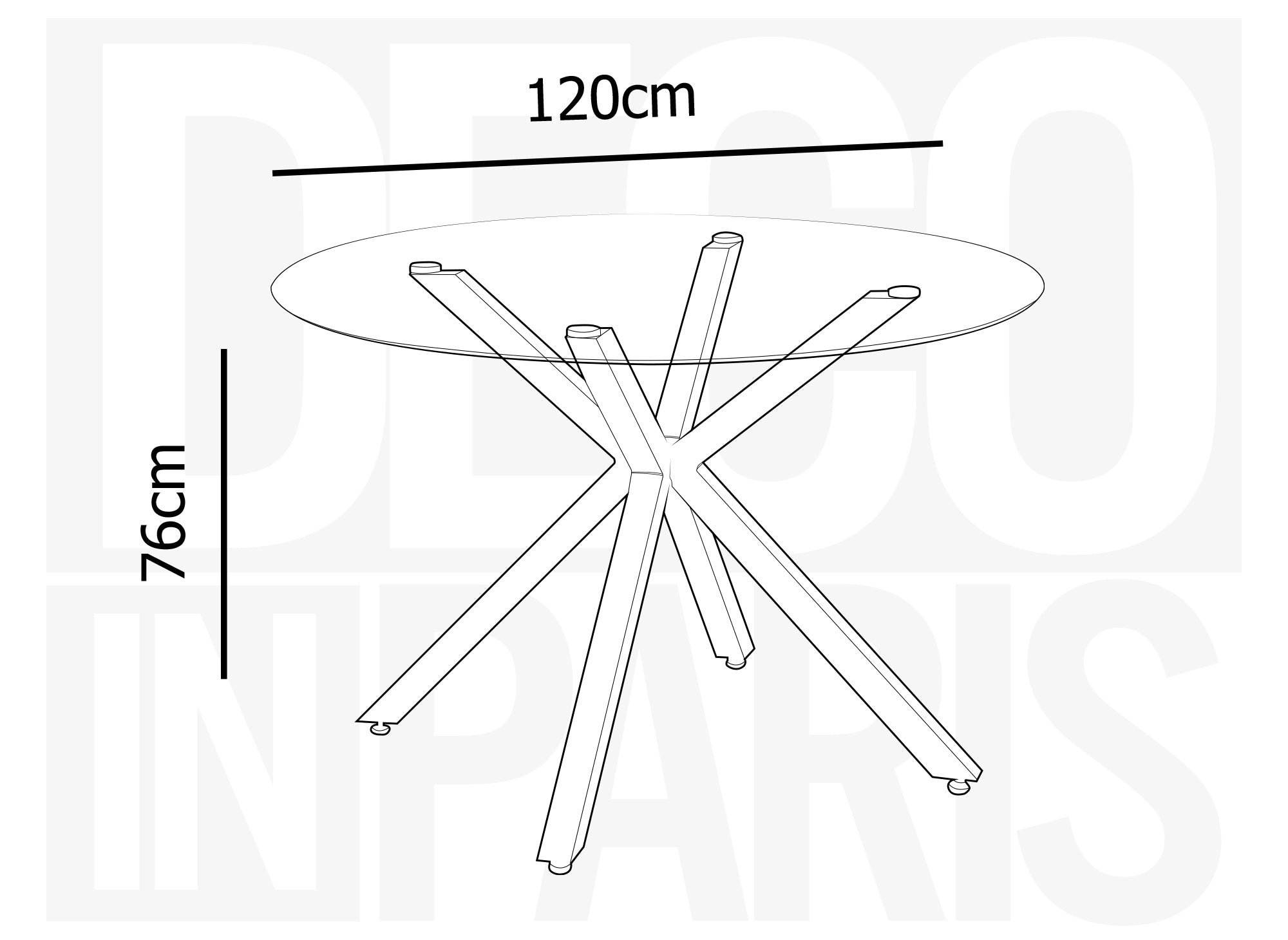 Table à manger ronde en verre CUBA