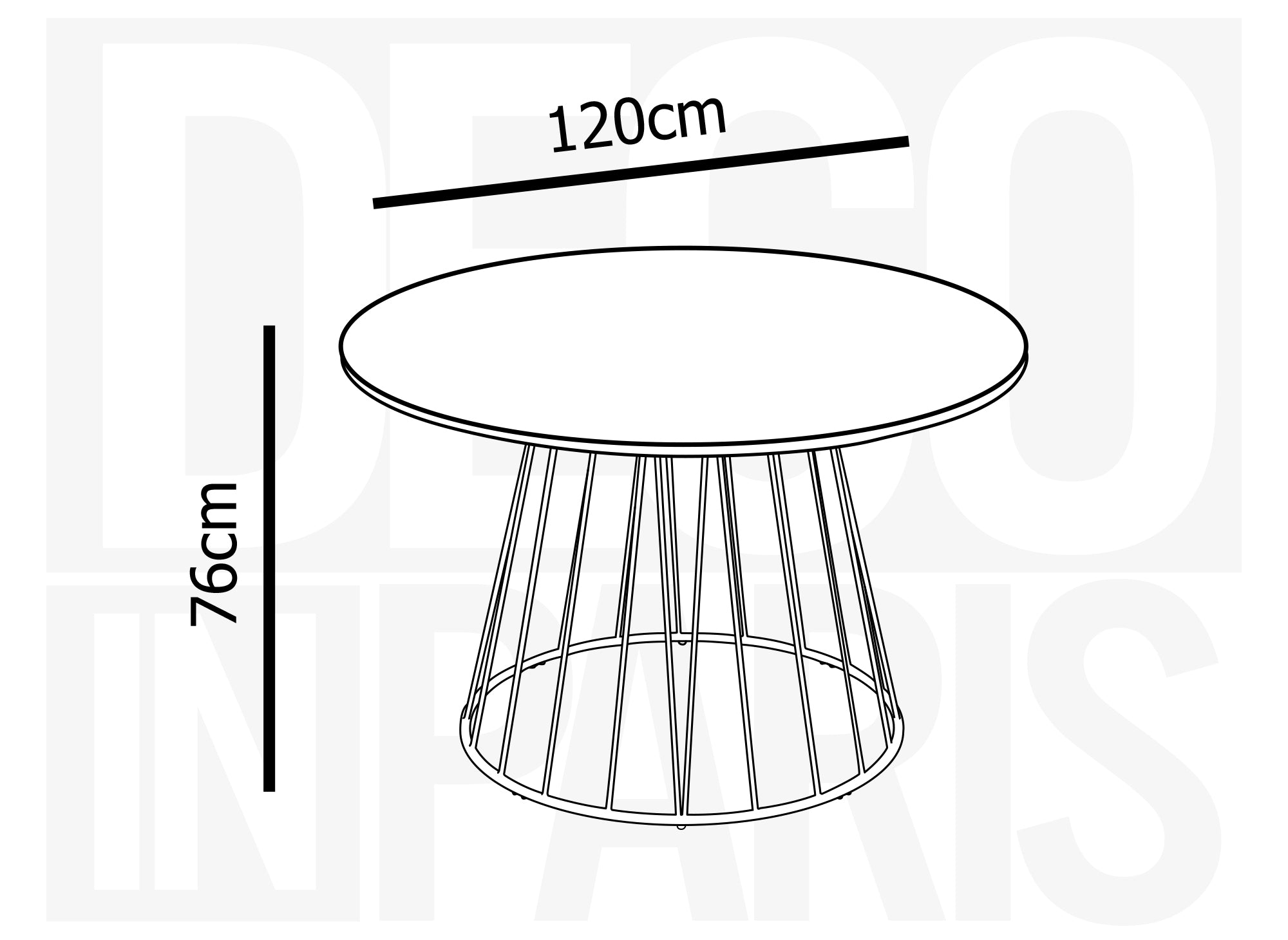 Table à manger ronde effet marbre blanc pied en métal noir STELLA