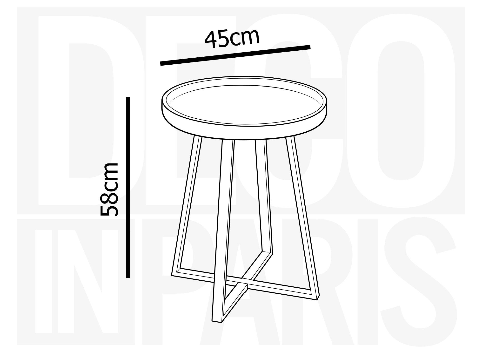 Table d'appoint ronde en bois et pieds en métal noir BRIYA