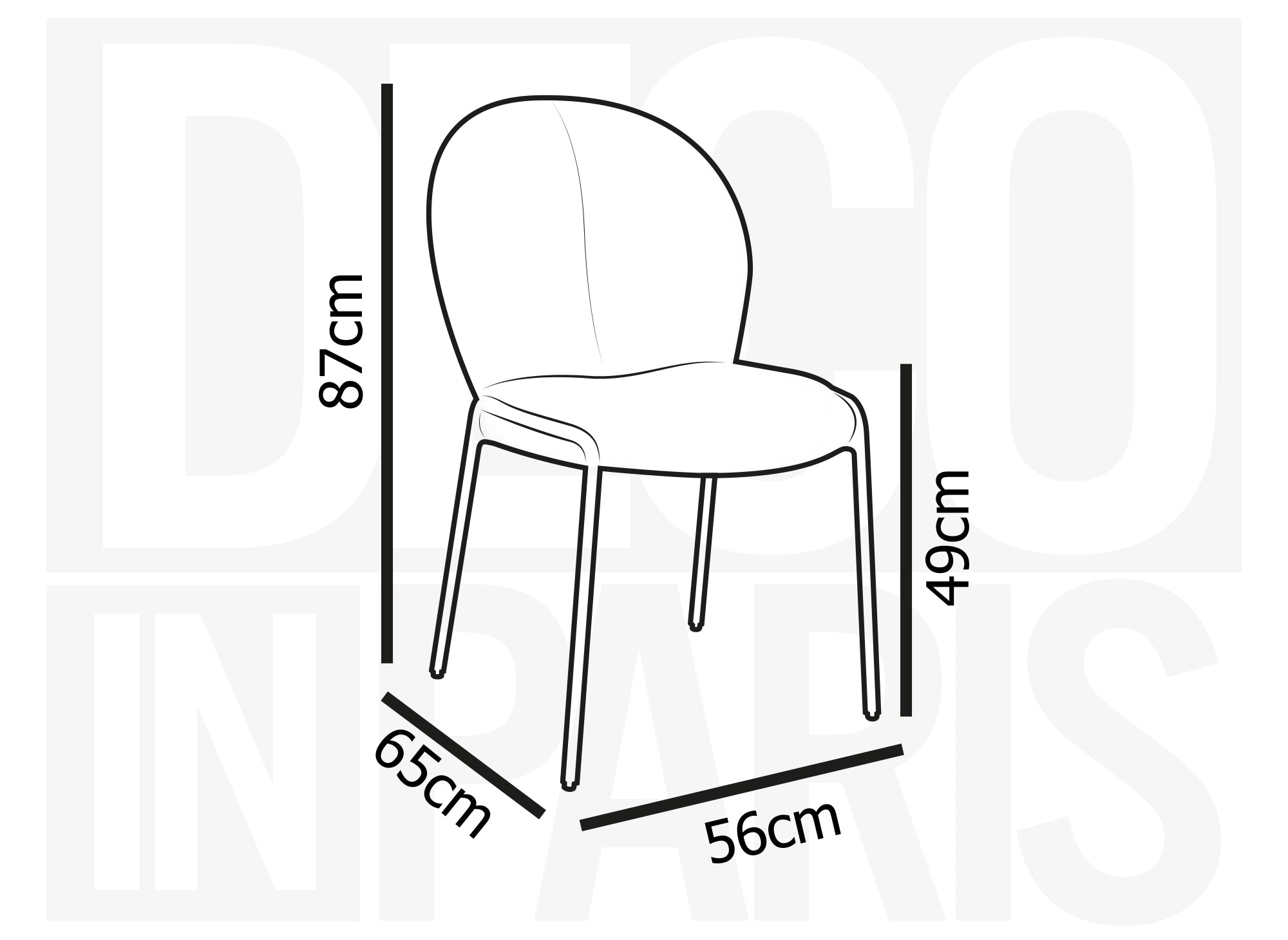 Lot de 2 chaises design en tissu bouclette blanc BENTA