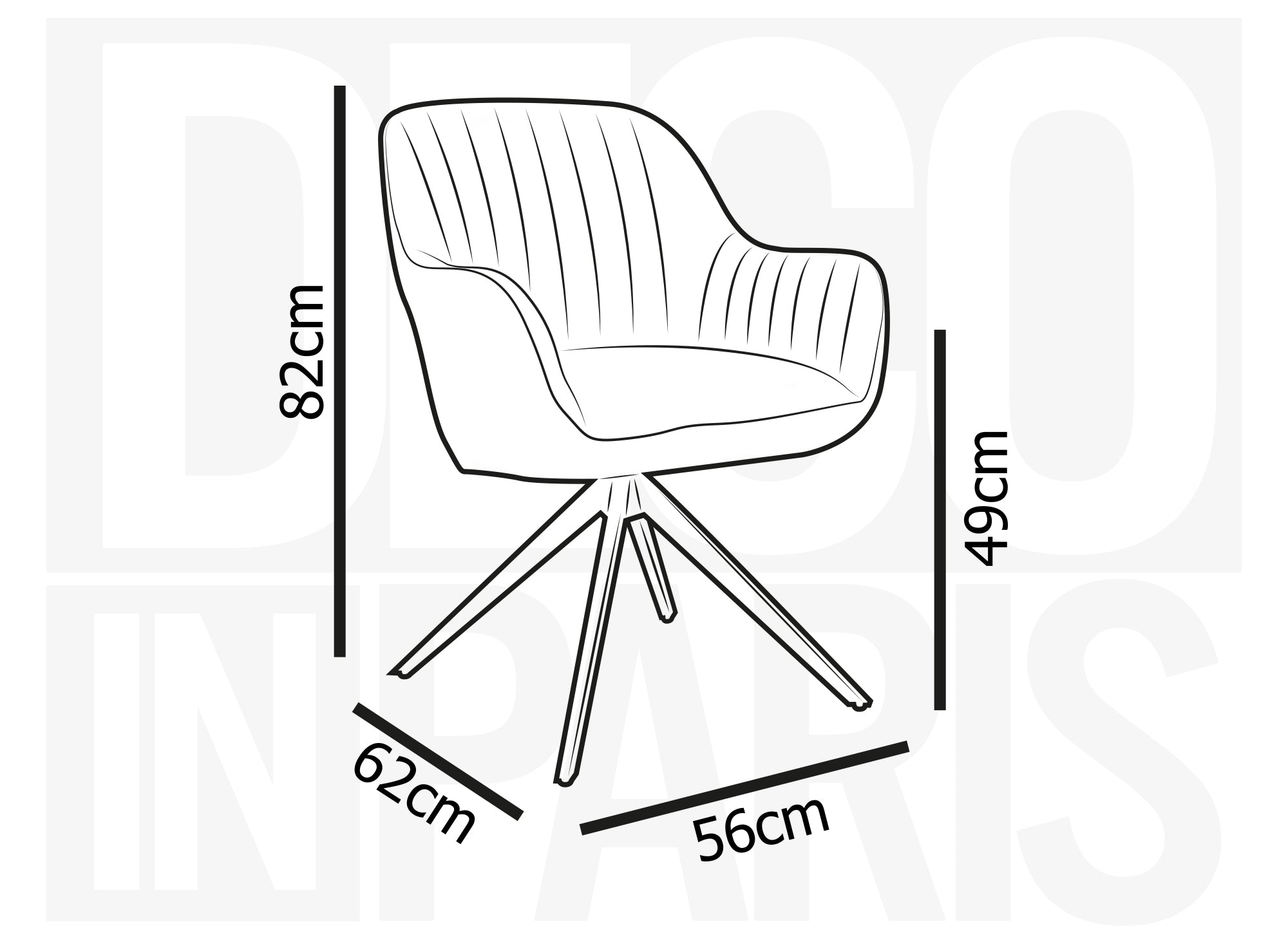 Lot de 2 chaises pivotantes en tissu beige MARLEY