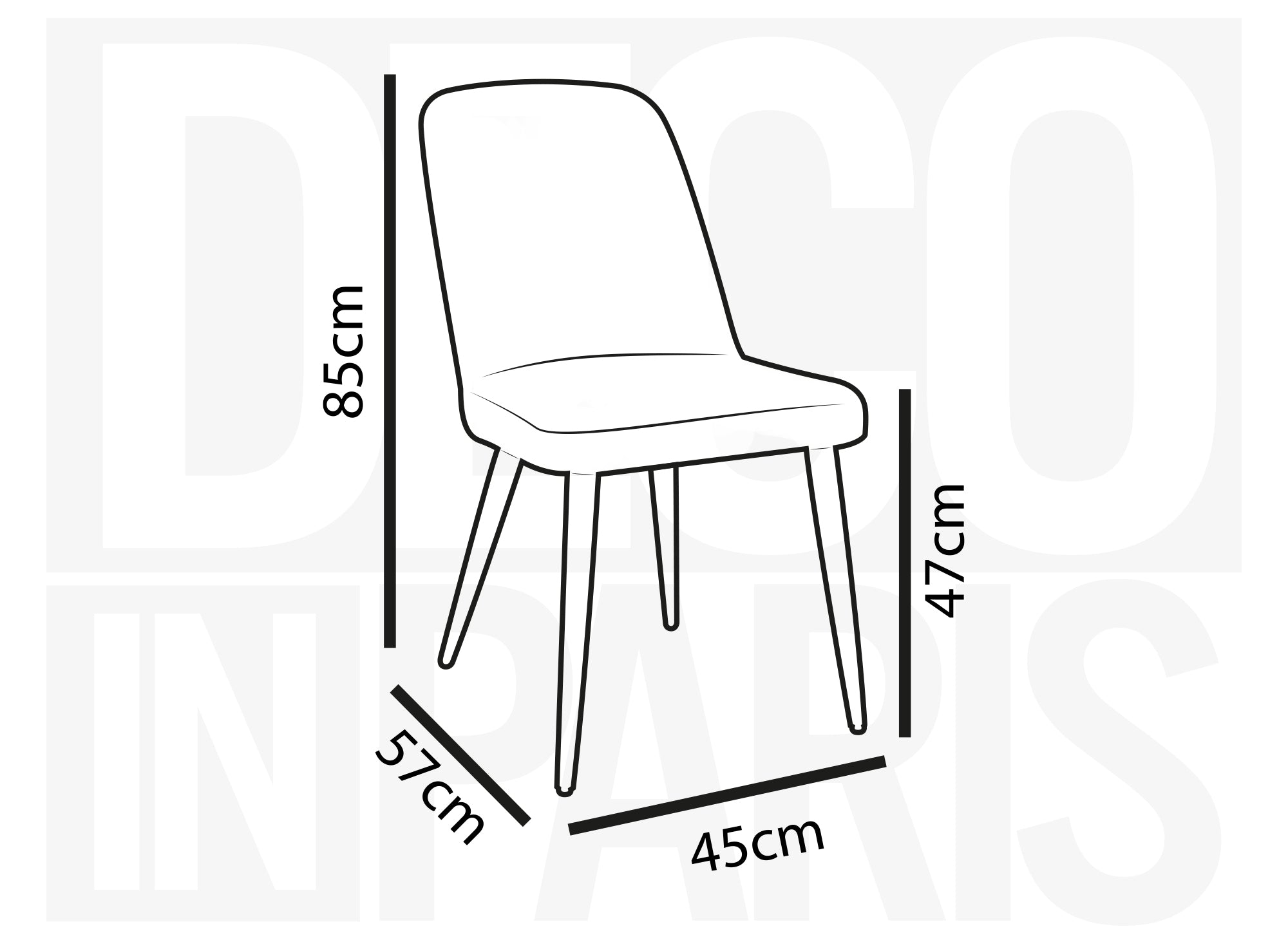 Lot de 2 chaises de repas en tissu lin beige KINSEY