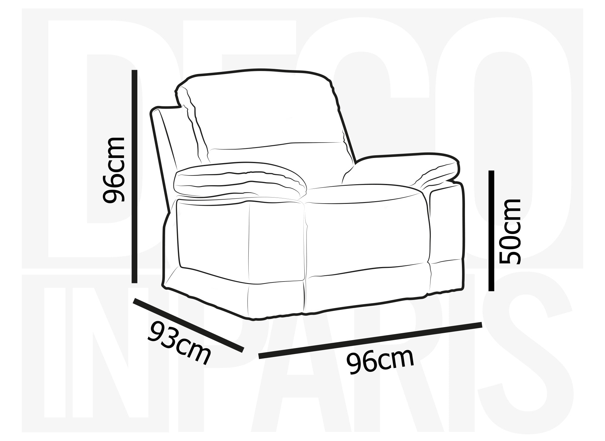 Fauteuil relax manuel en simili cuir gris clair DANY