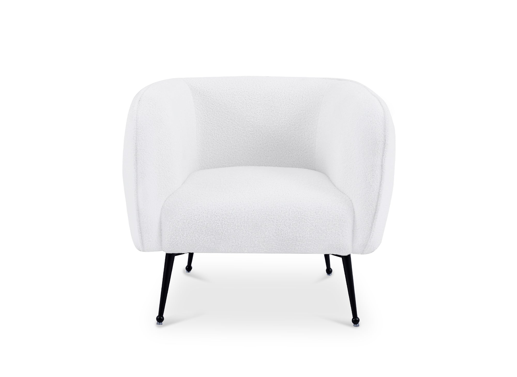 Fauteuil cabriolet tissu bouclette blanc PERRY