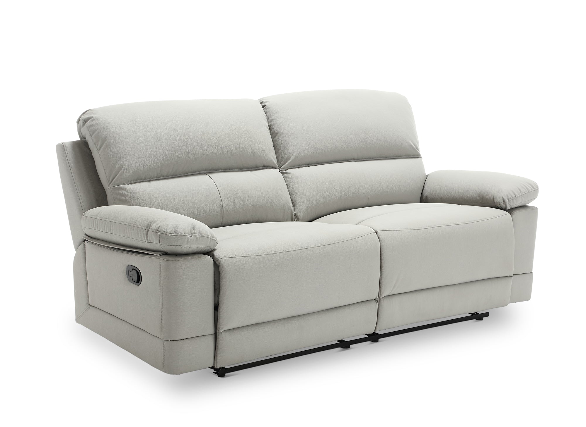 Canapé 3 places relax manuel en simili cuir gris clair DANY