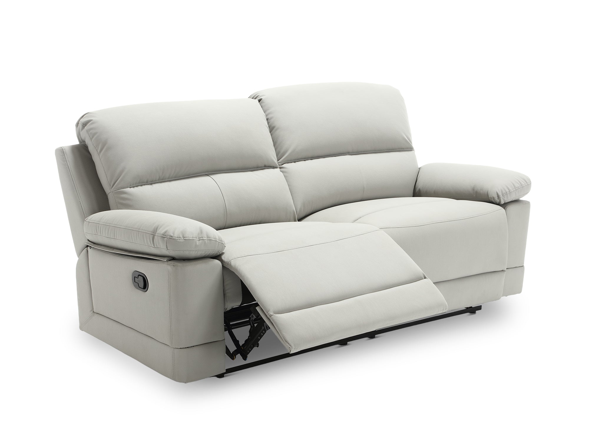 Canapé 3 places relax manuel en simili cuir gris clair DANY