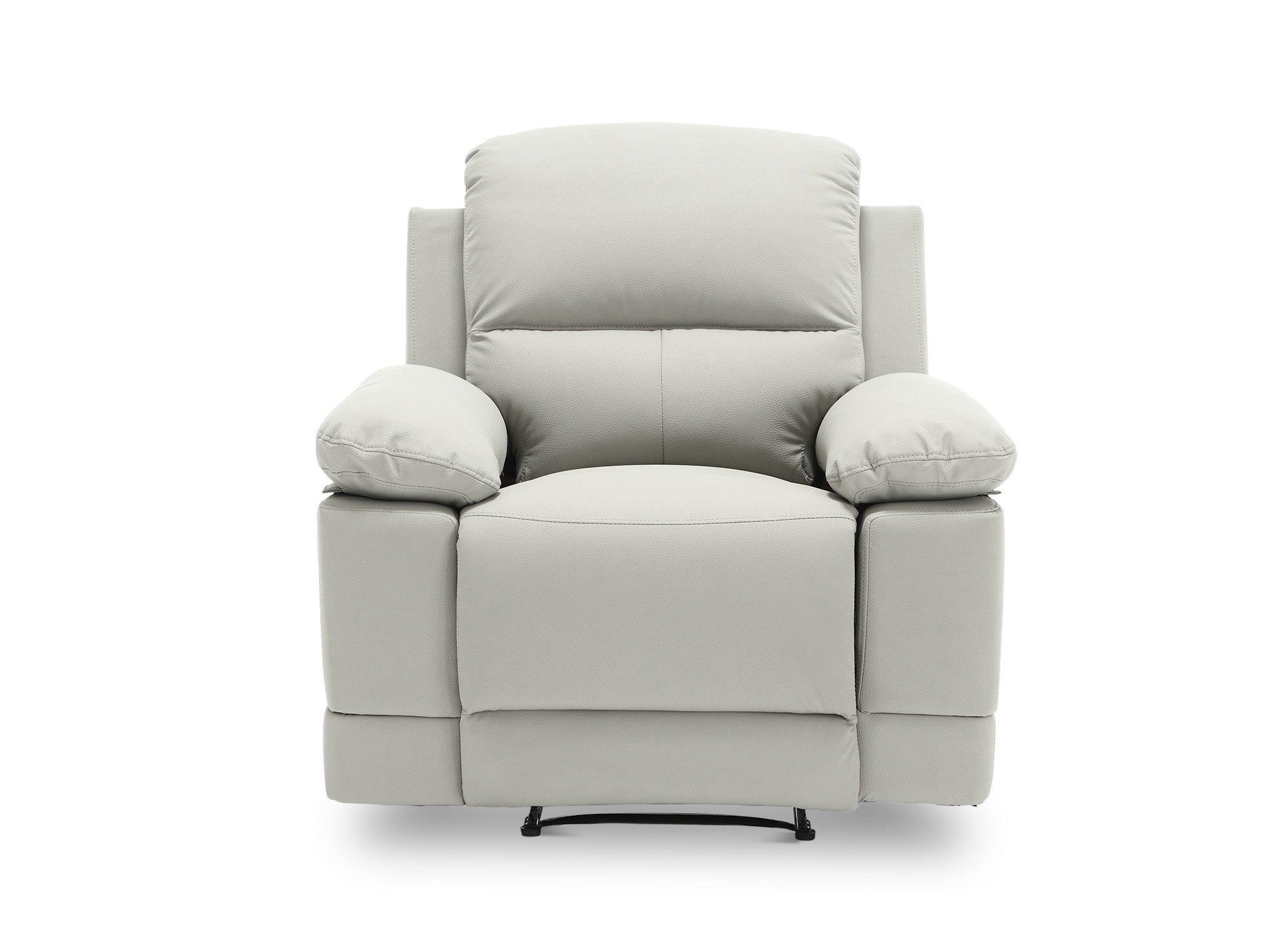 Fauteuil relax manuel en simili cuir gris clair DANY