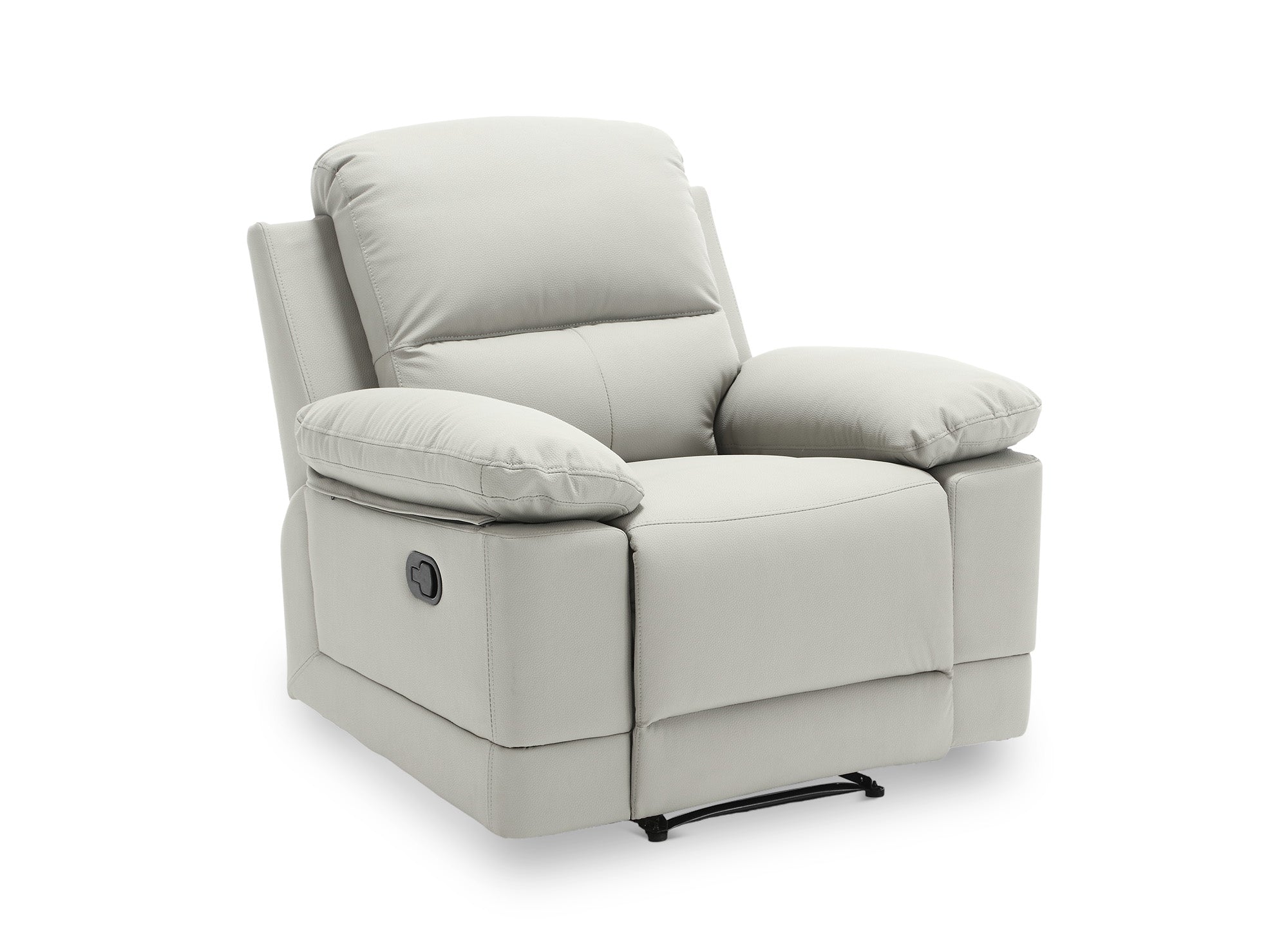 Fauteuil relax manuel en simili cuir gris clair DANY