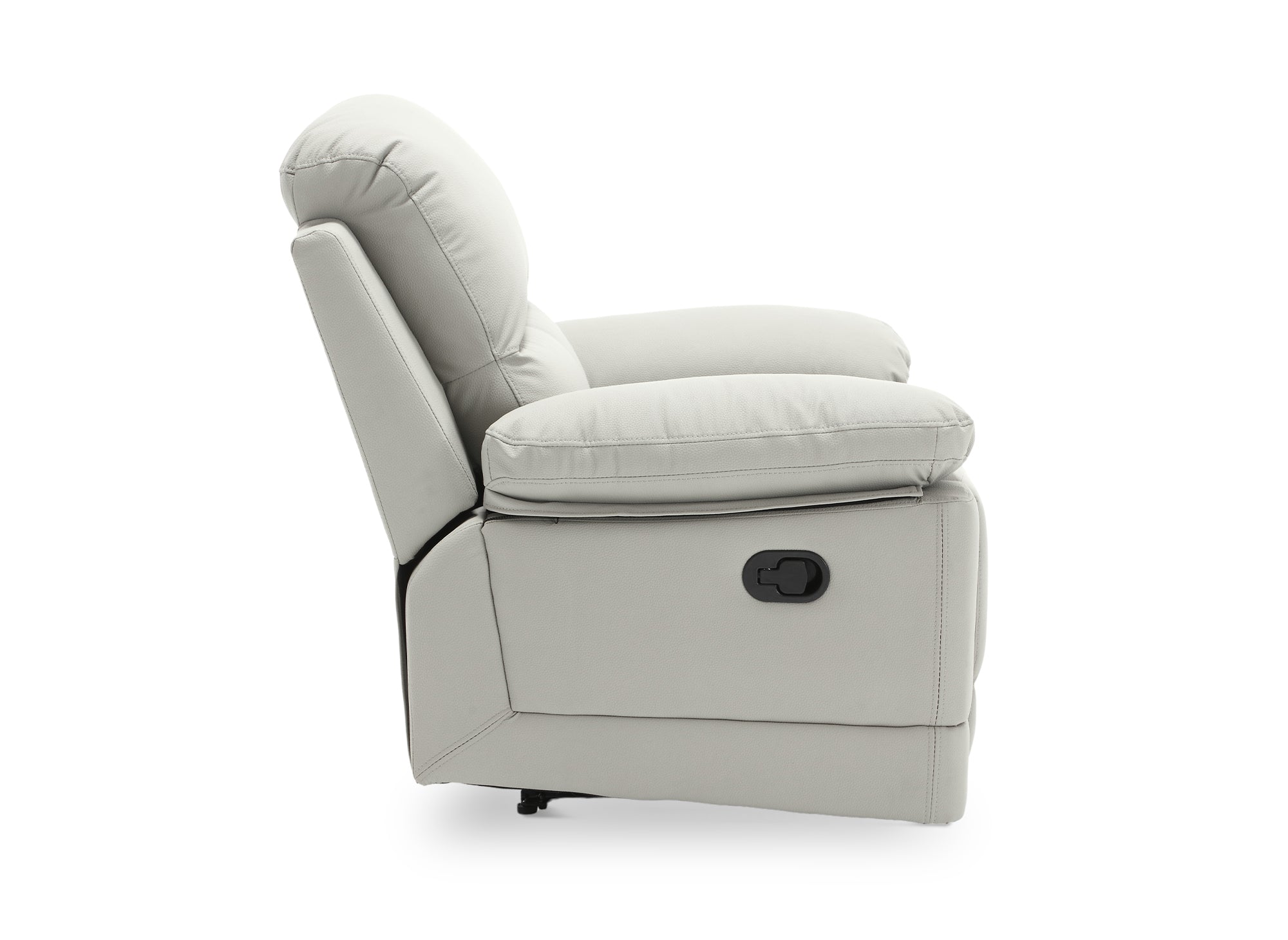 Fauteuil relax manuel en simili cuir gris clair DANY