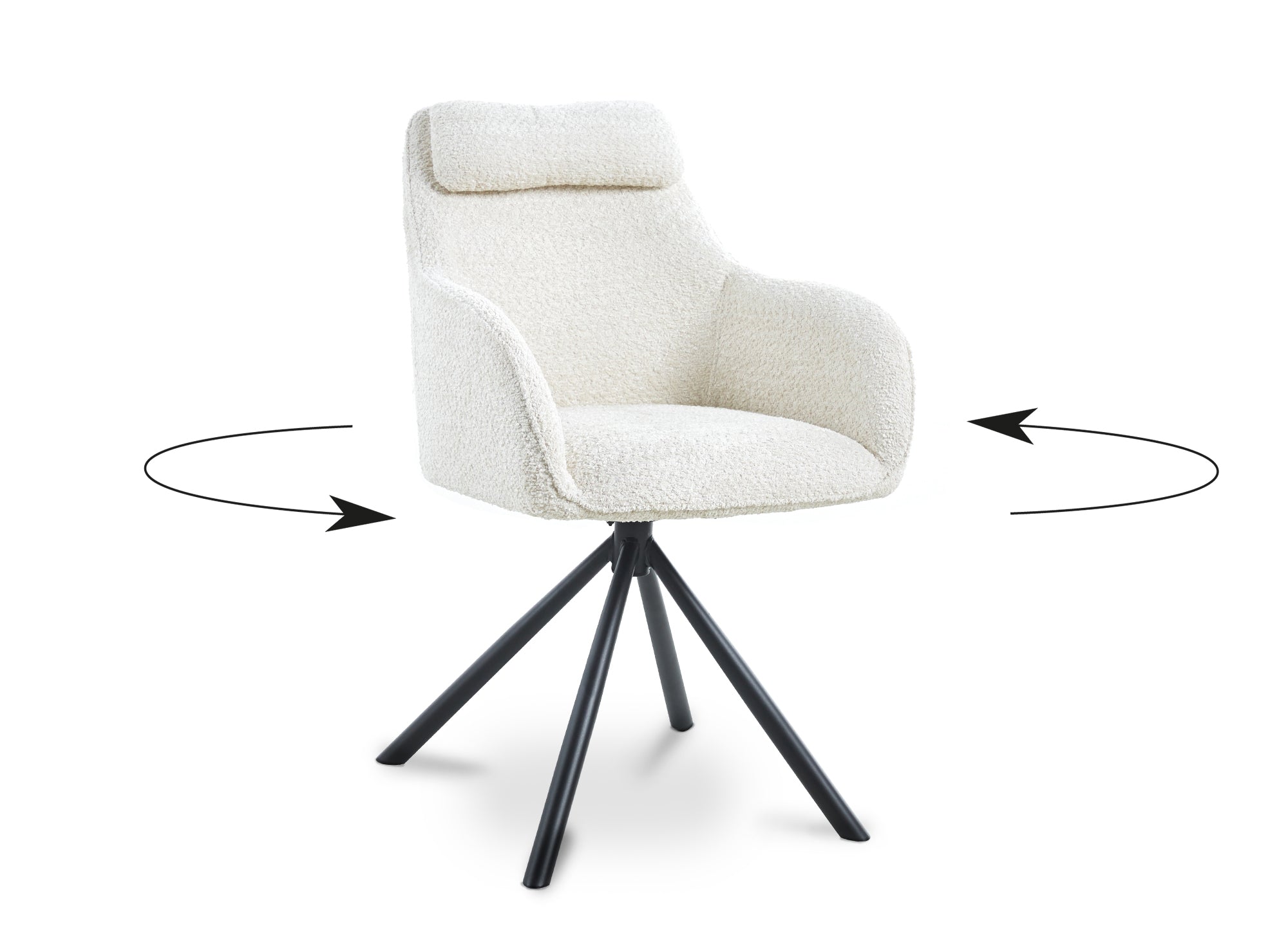 Chaise pivotante avec accoudoirs effet peau de mouton beige AGNES