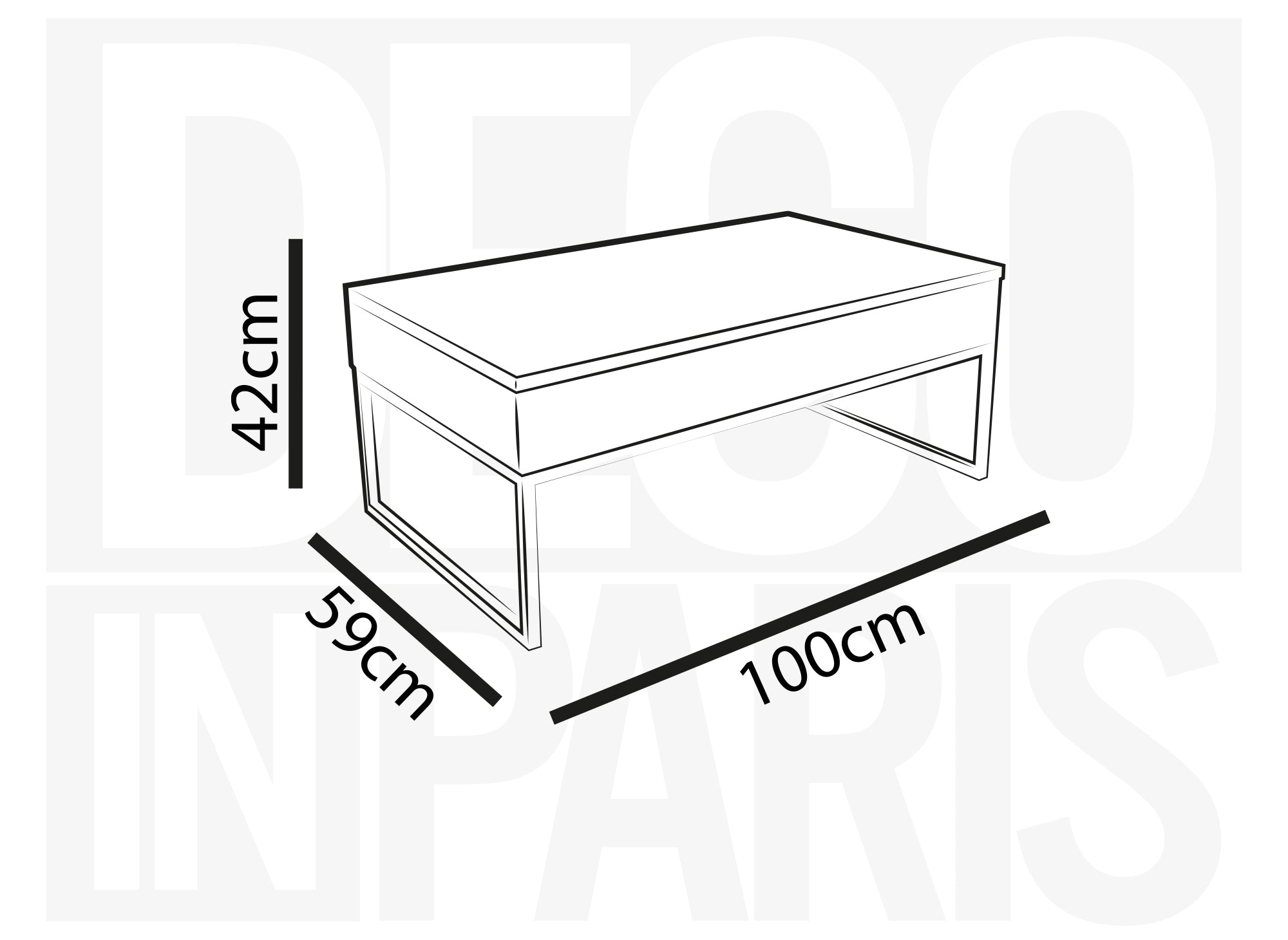 Table basse design avec plateau relevable en céramique noir MARIE