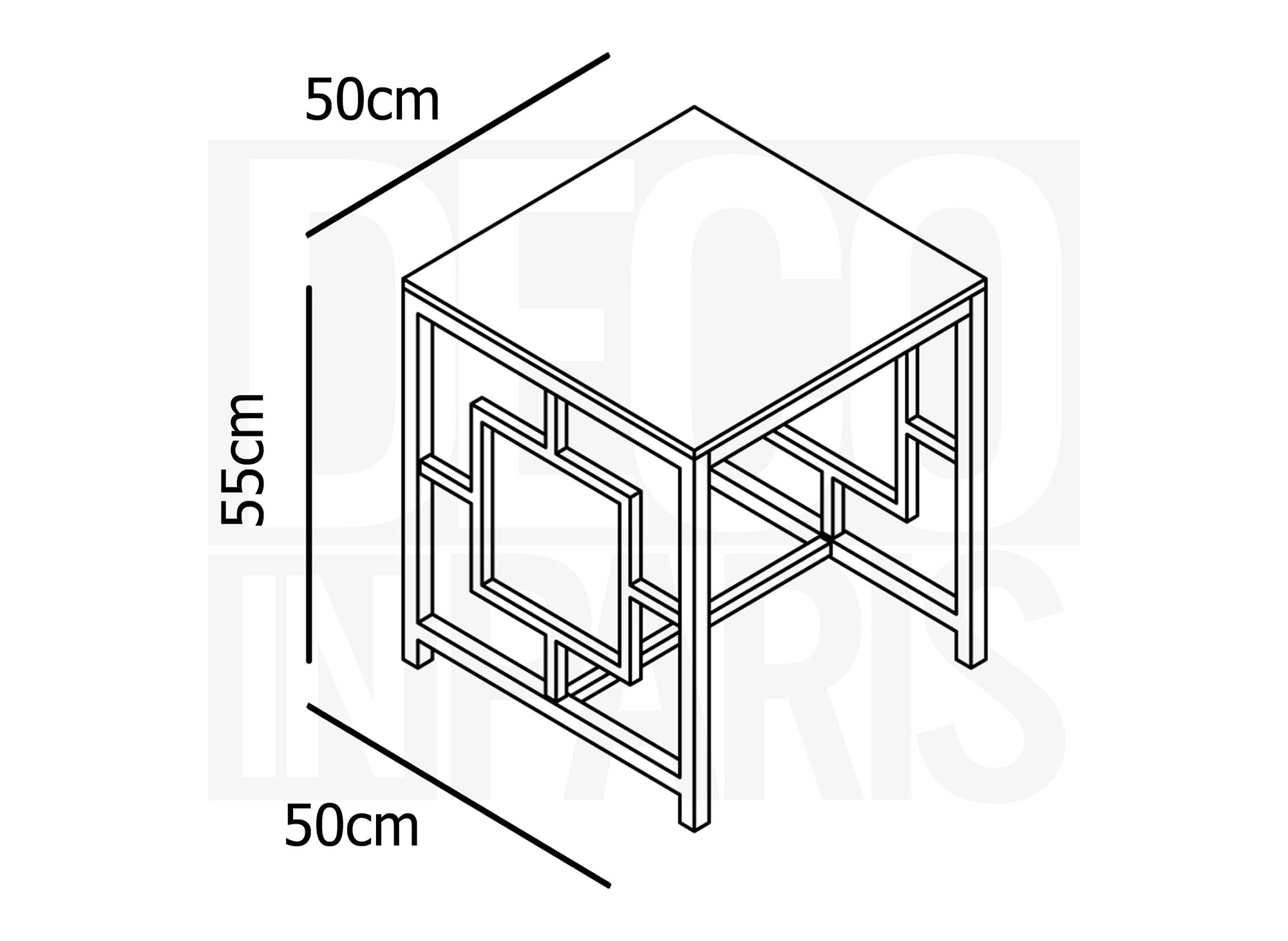 Table basse design en verre noir et métal doré carrée PABLO