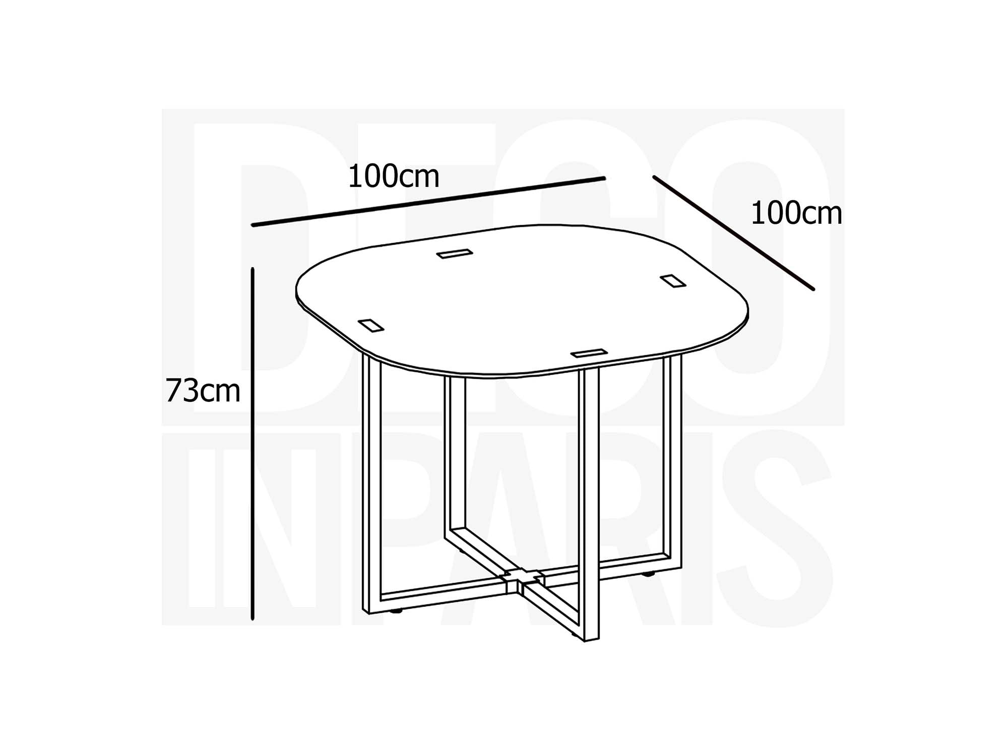 Ensemble table + 4 chaises encastrables noires FLEN