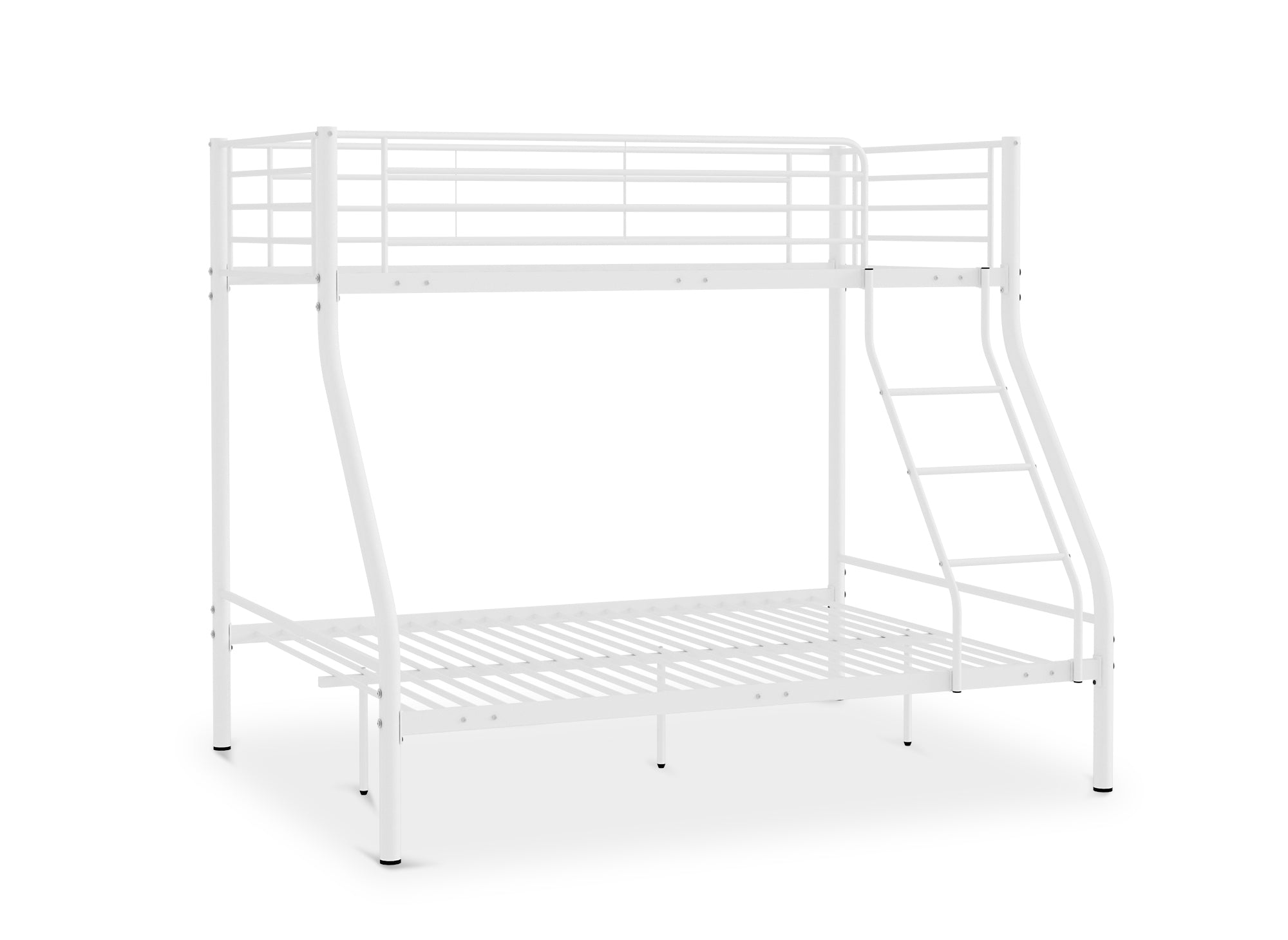 Letto a castello 3 posti in metallo bianco 90 x 190 cm e 140 x 190 cm TRINITY