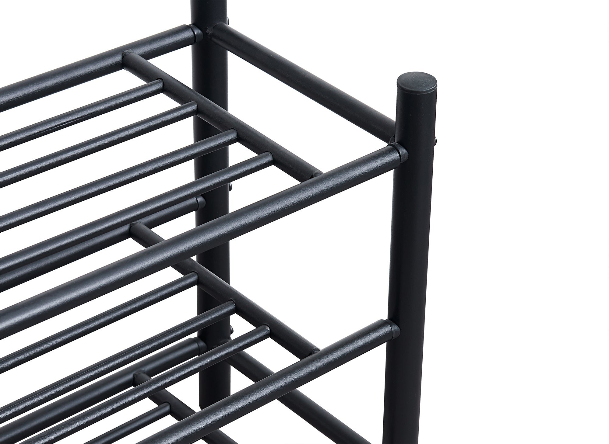 Meuble d'entrée portant avec 3 étagères en métal noir ROMAIN