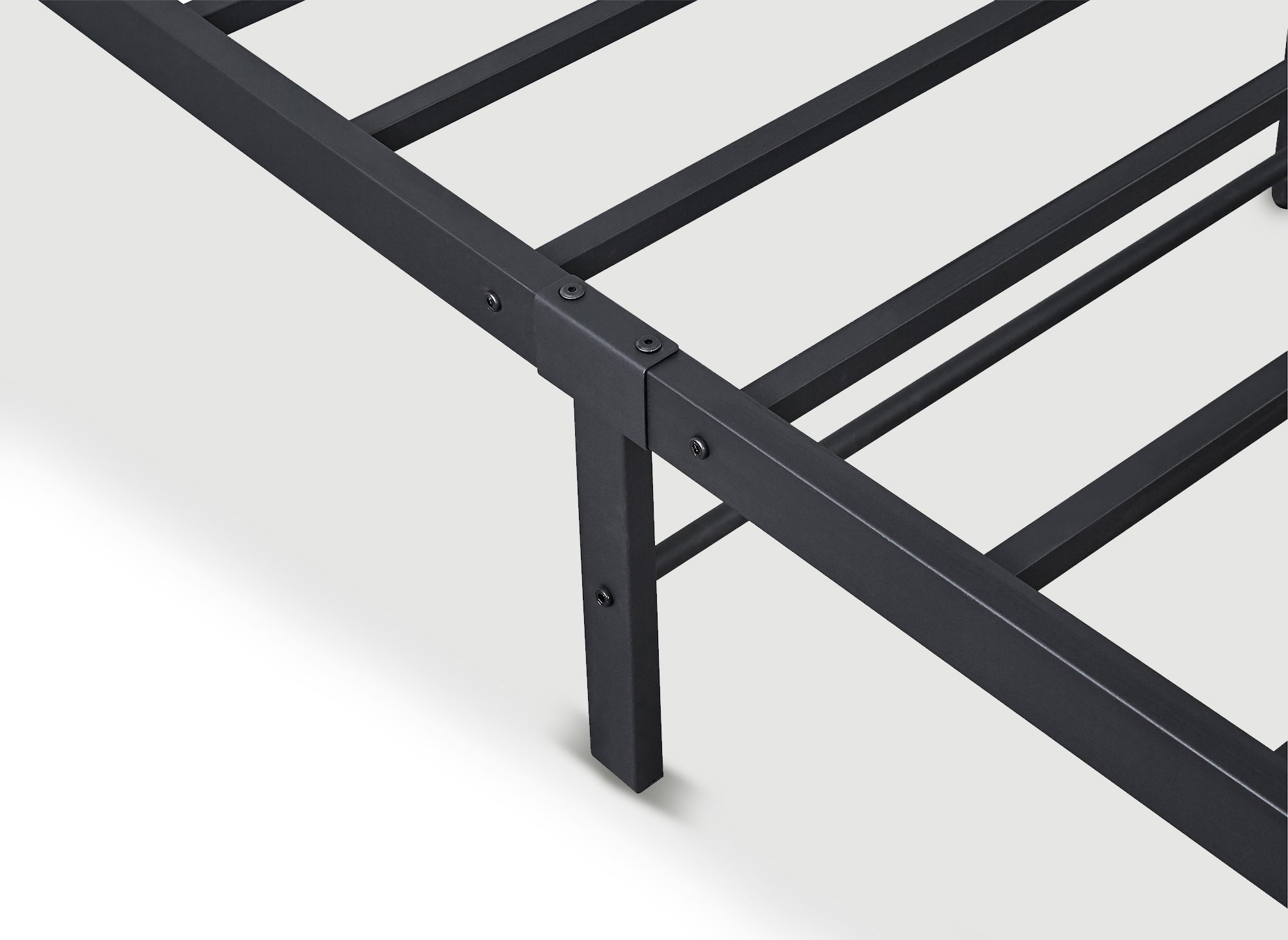 Lit double en métal noir GASTON 160x200 cm