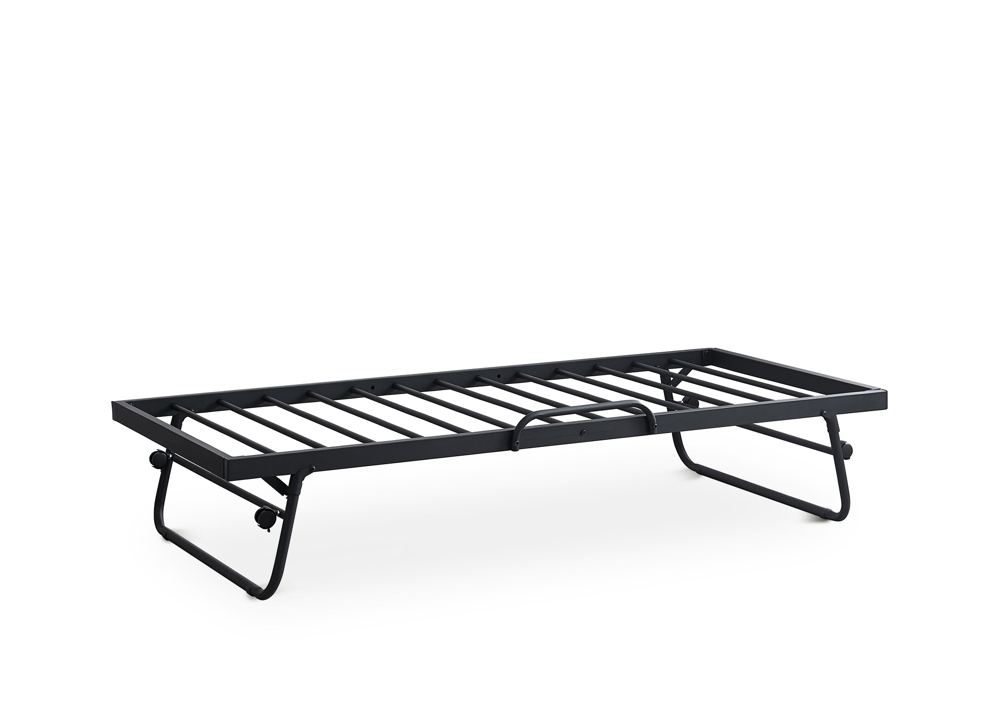 Lit banquette gigogne en métal noir ALICIA 90 x 190 cm