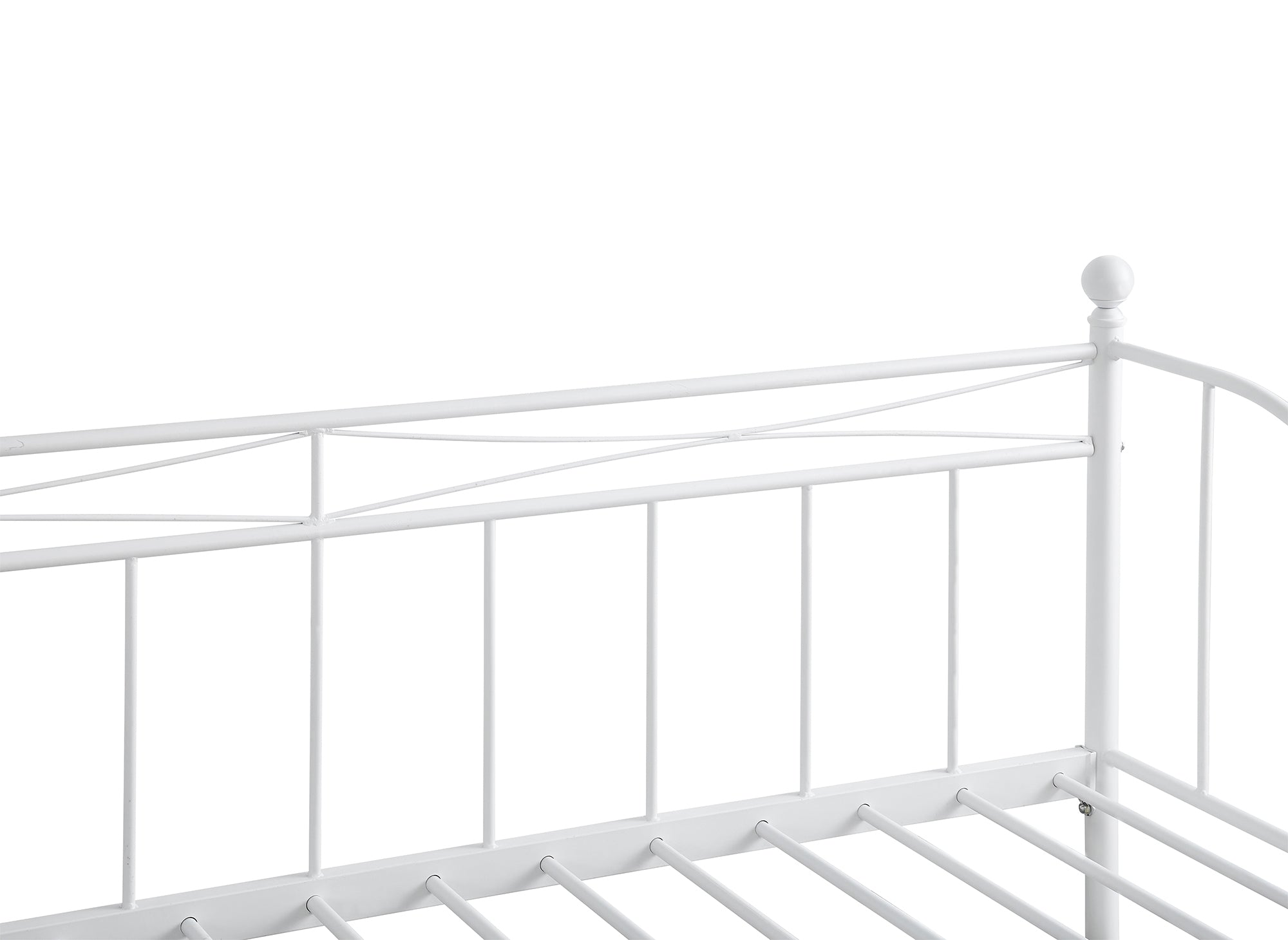 Lit banquette gigogne en métal blanc ALICIA 90 x 190 cm