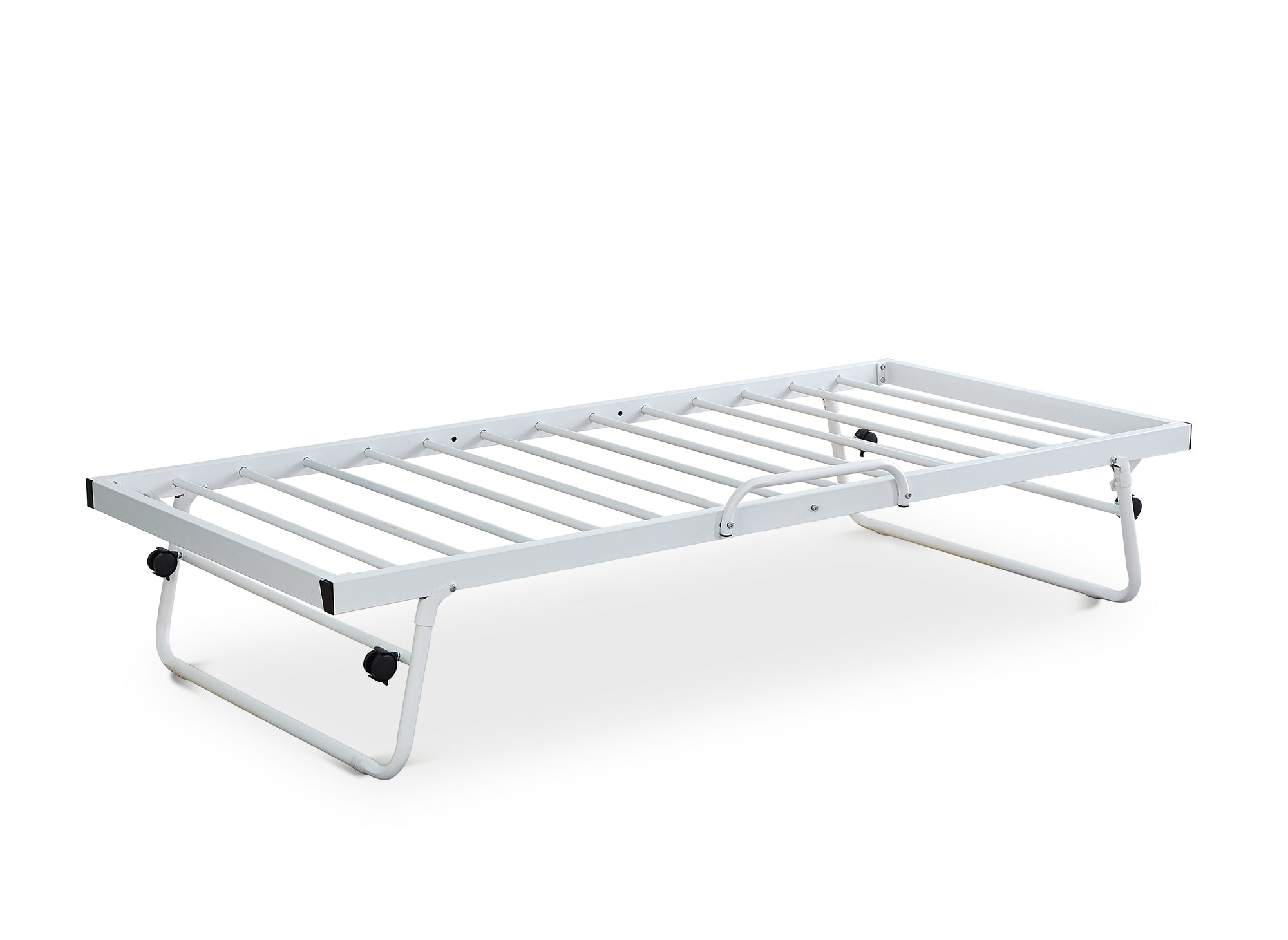 Lit banquette gigogne en métal blanc ALICIA 90 x 190 cm