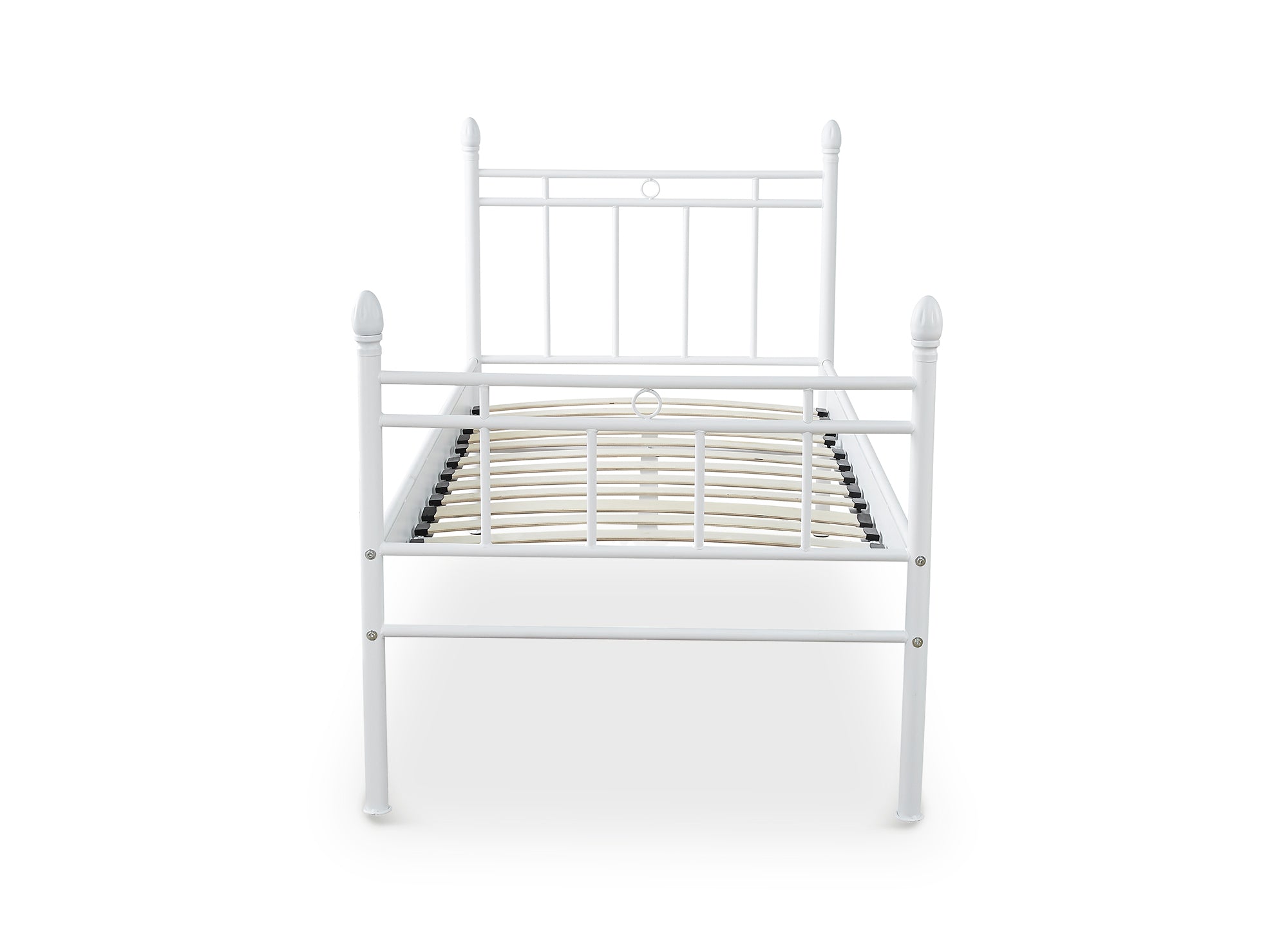 Letto singolo KADY in metallo bianco 90 x 190 cm