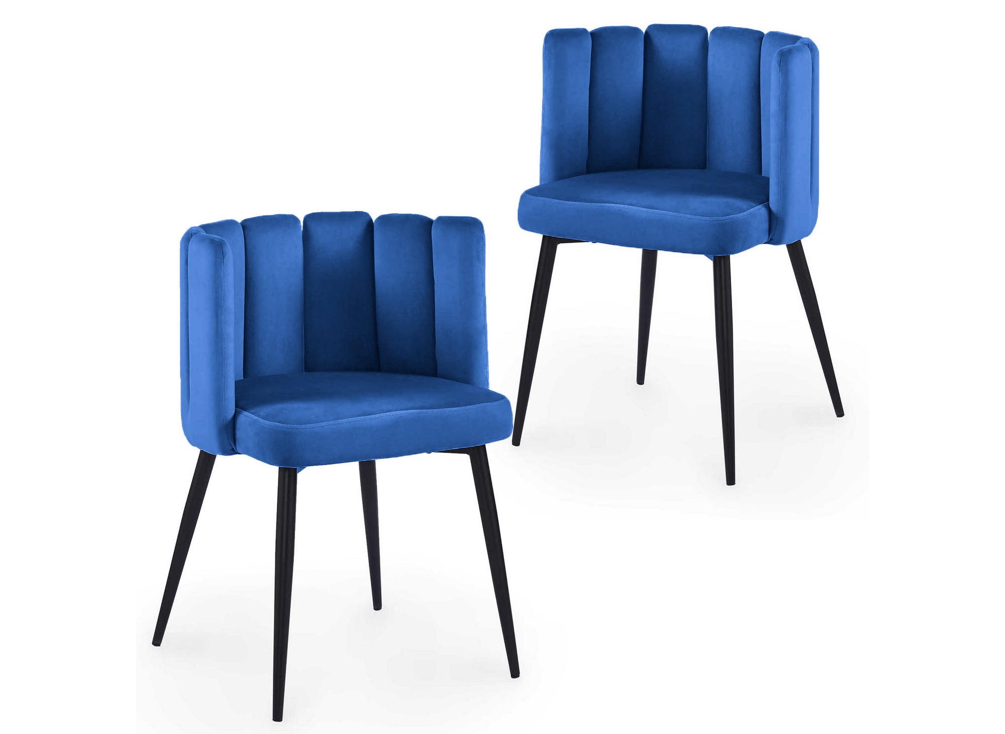 Lot de 2 chaises design en velours bleu DEBBY