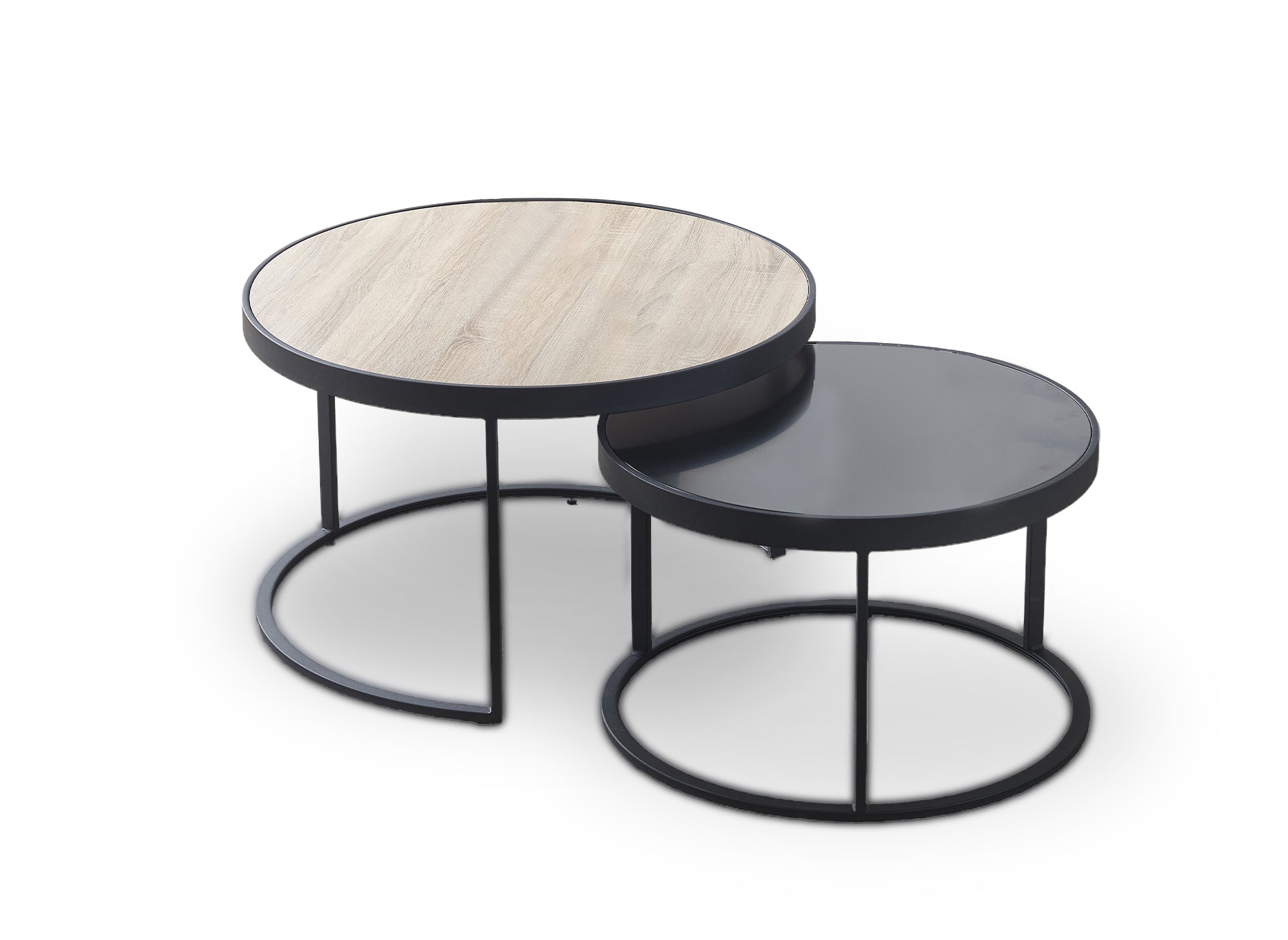 Lot de 2 tables basses rondes gigognes AMERIO