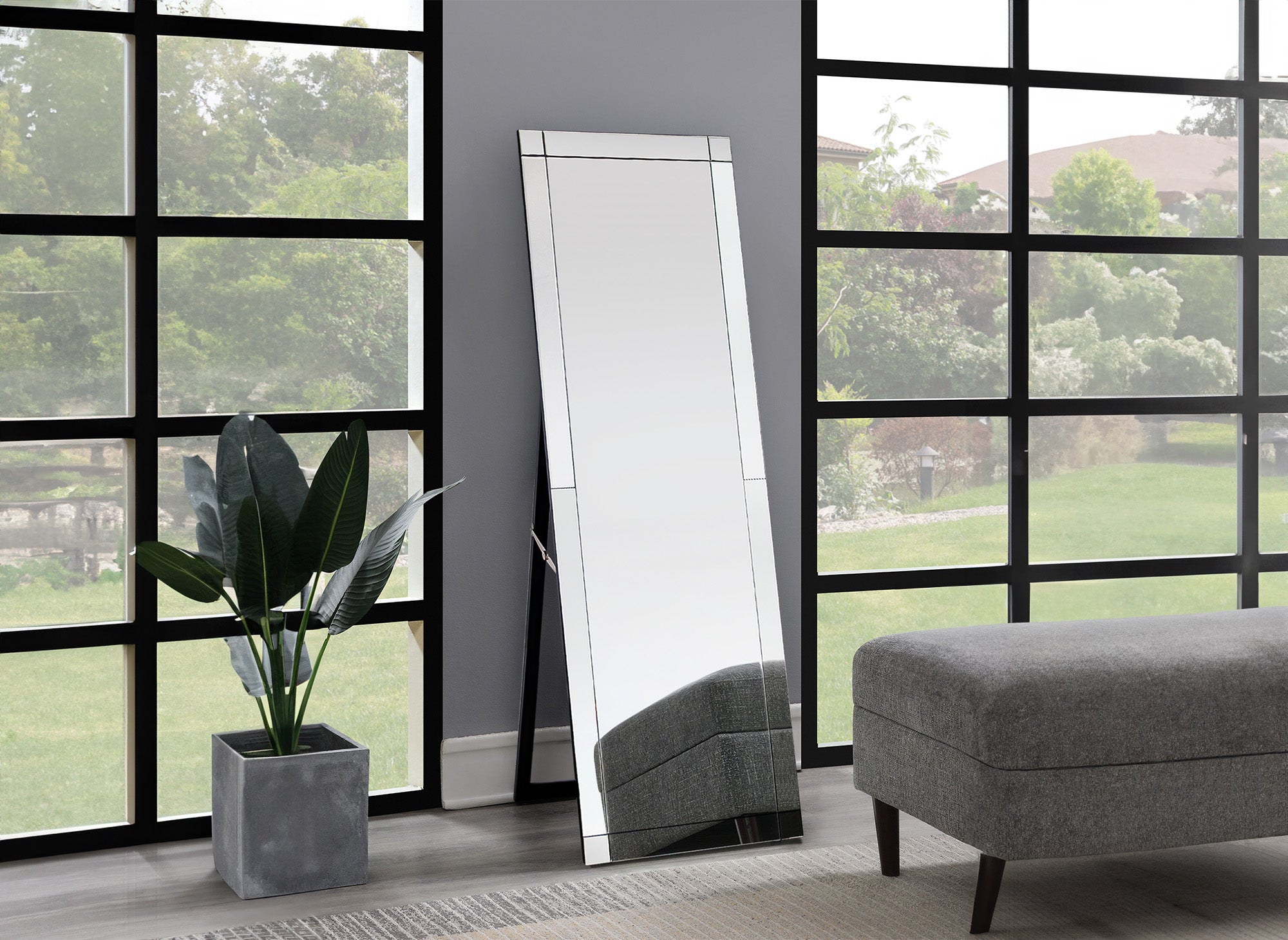 Grand miroir rectangulaire sur pied MALIA