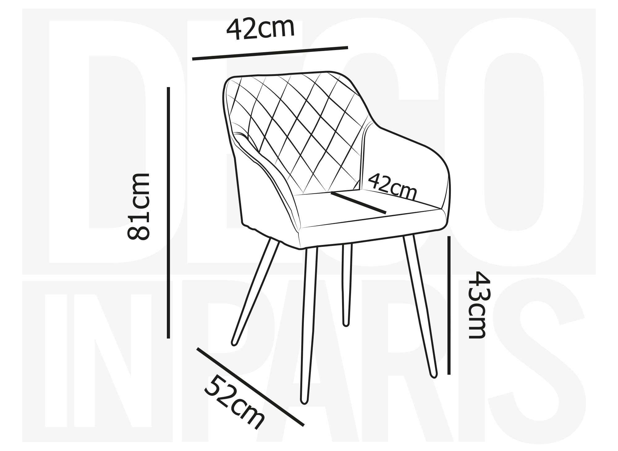 Set di 2 sedie con braccioli in velluto grigio KANA