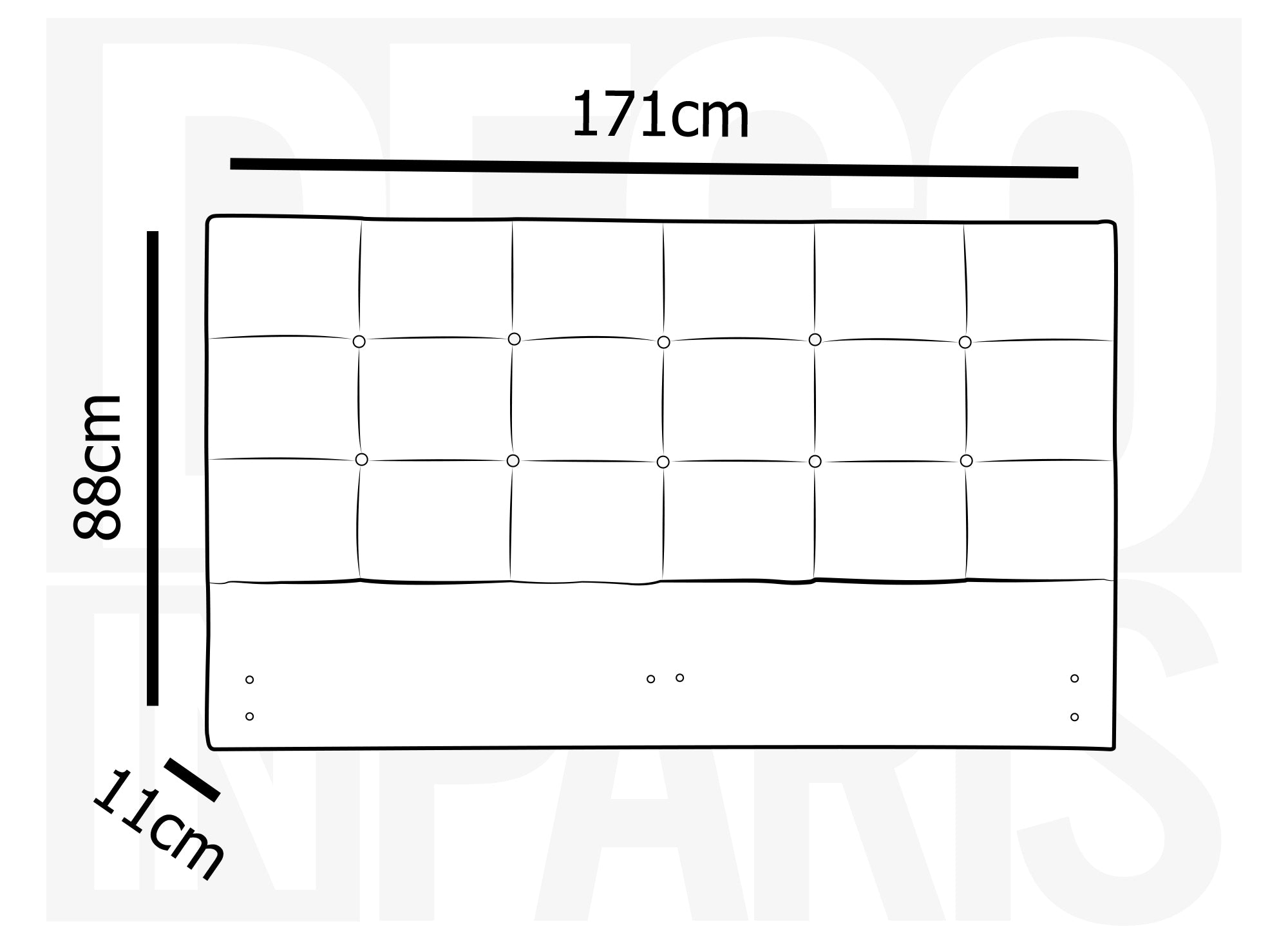 Tête de lit en tissu gris design 160 cm ALVERA