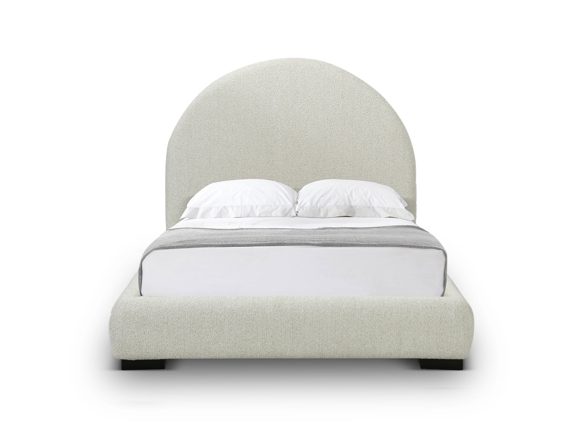 Letto matrimoniale effetto montone bianco ecrù NAMY 180 x 200 cm