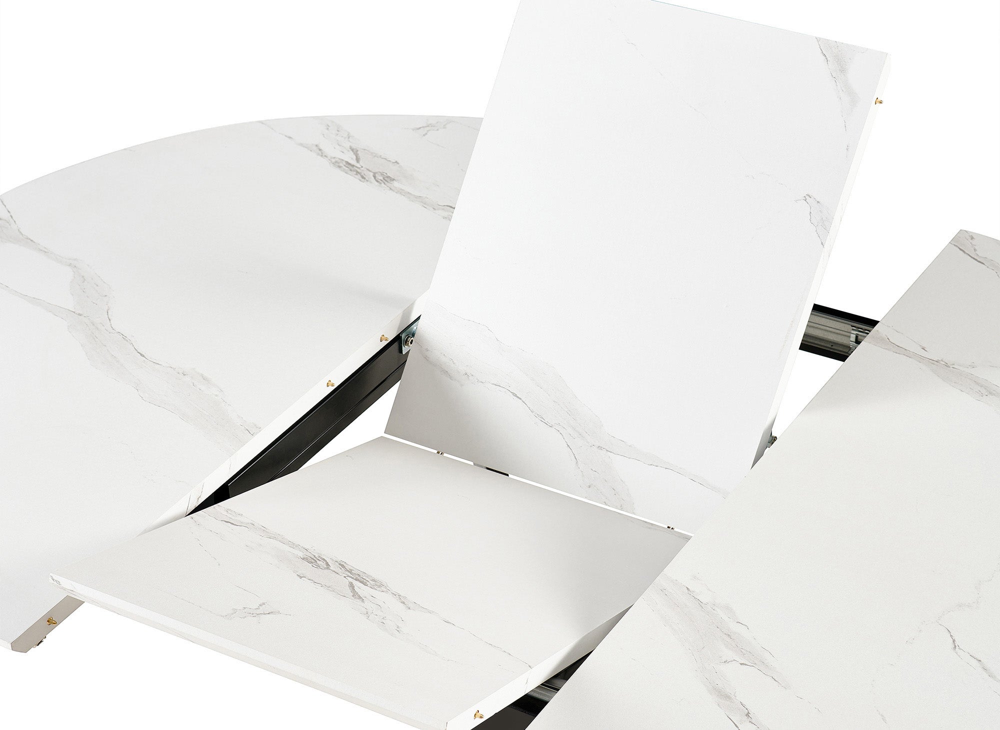 Table à manger ronde extensible blanc KOBY