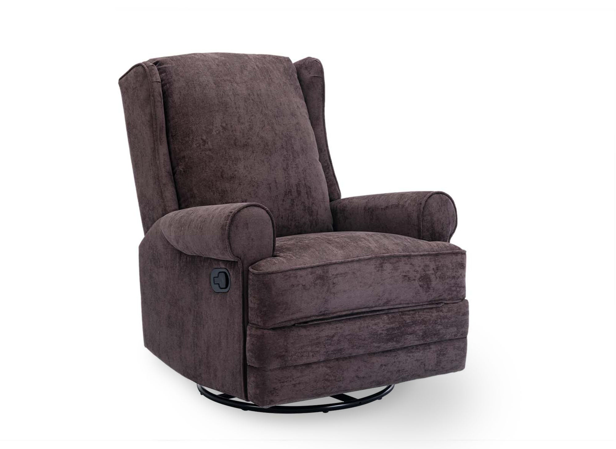 Fauteuil relax pivotant en tissu marron BRODY