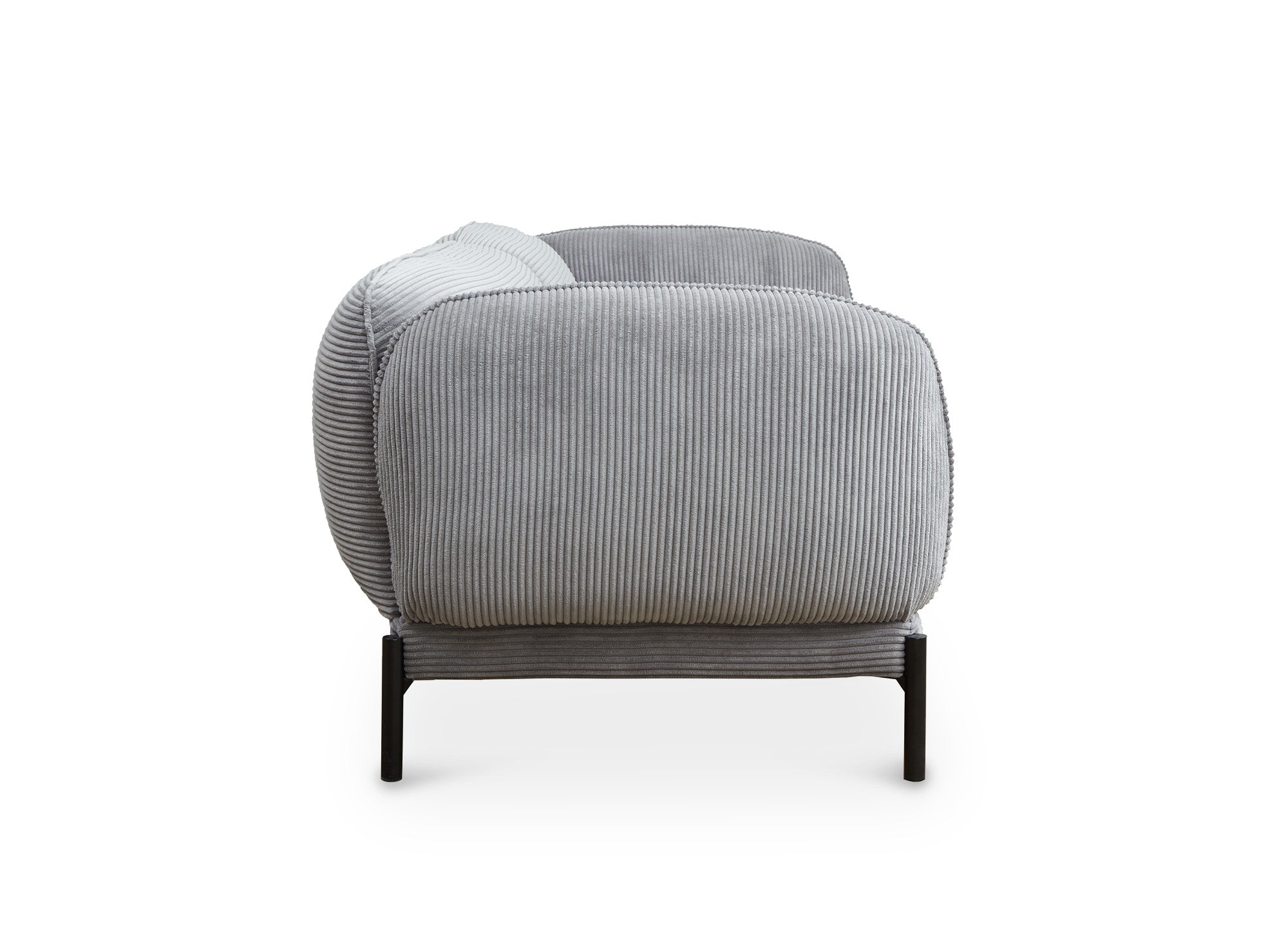 Divano 3 posti in velluto a coste grigio ANDREA