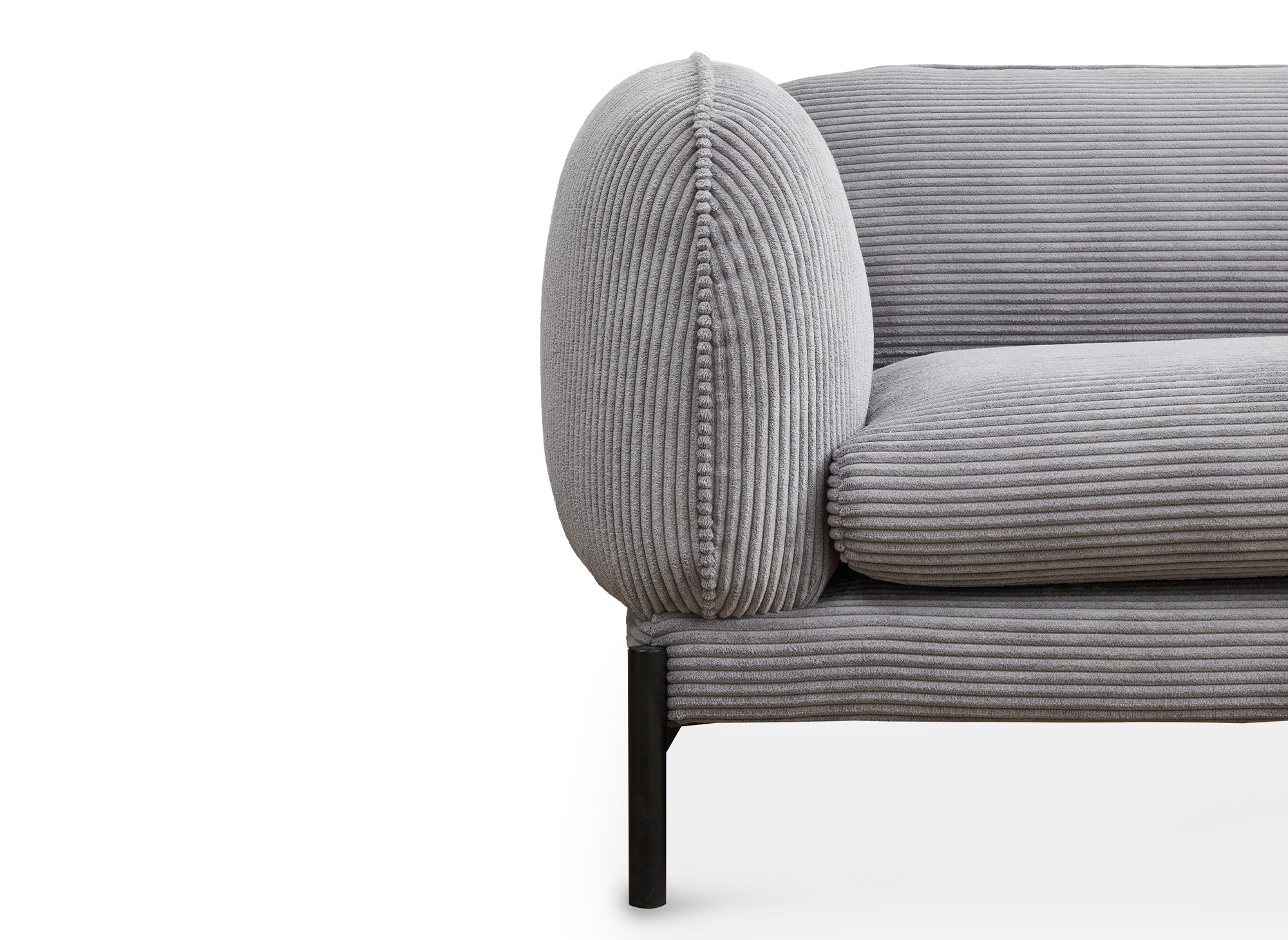 Divano 3 posti in velluto a coste grigio ANDREA