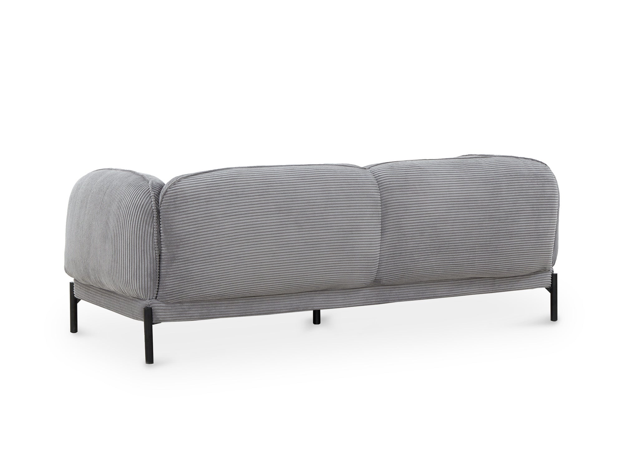 Divano 3 posti in velluto a coste grigio ANDREA