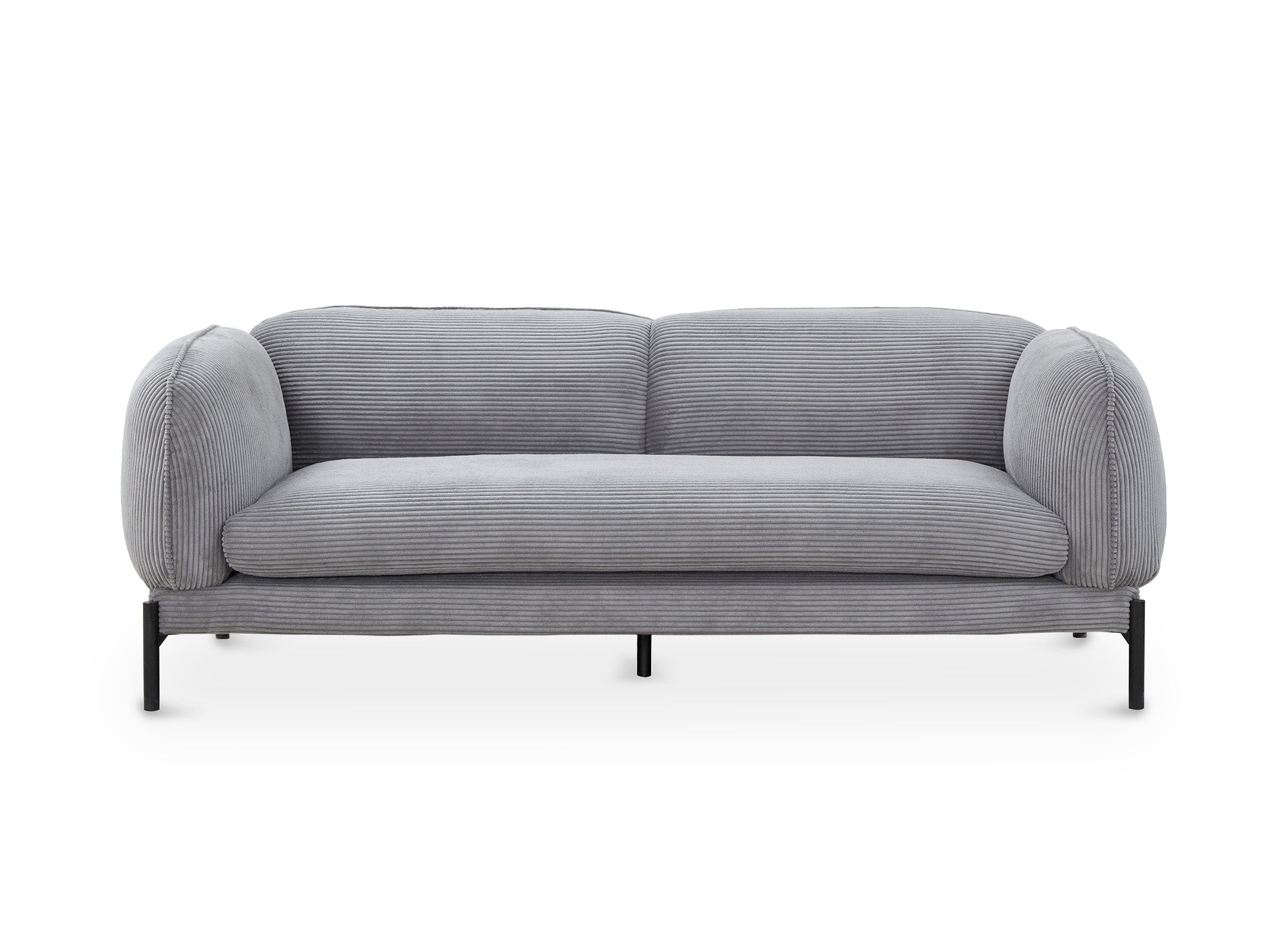 Divano 3 posti in velluto a coste grigio ANDREA