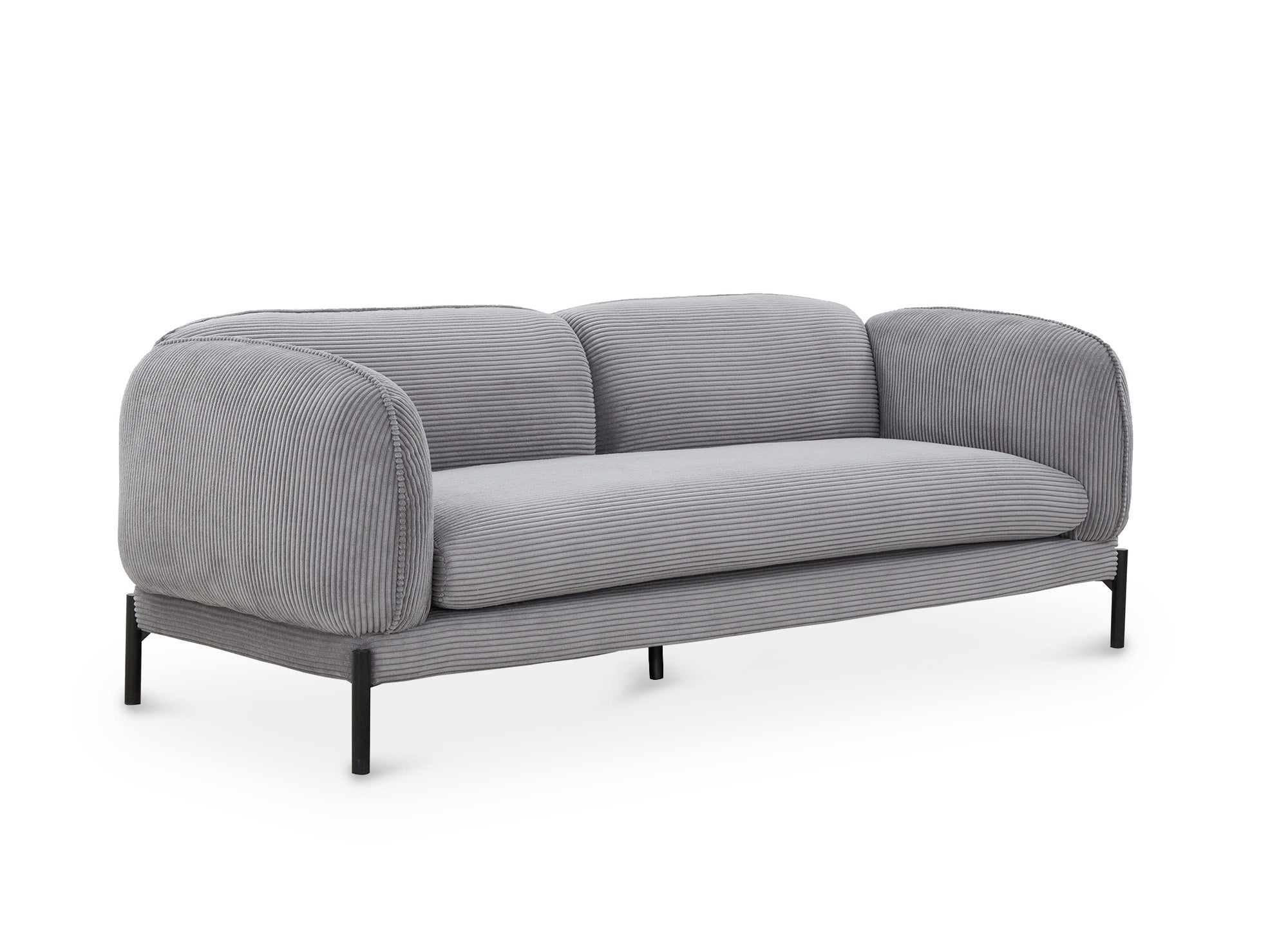 Divano 3 posti in velluto a coste grigio ANDREA