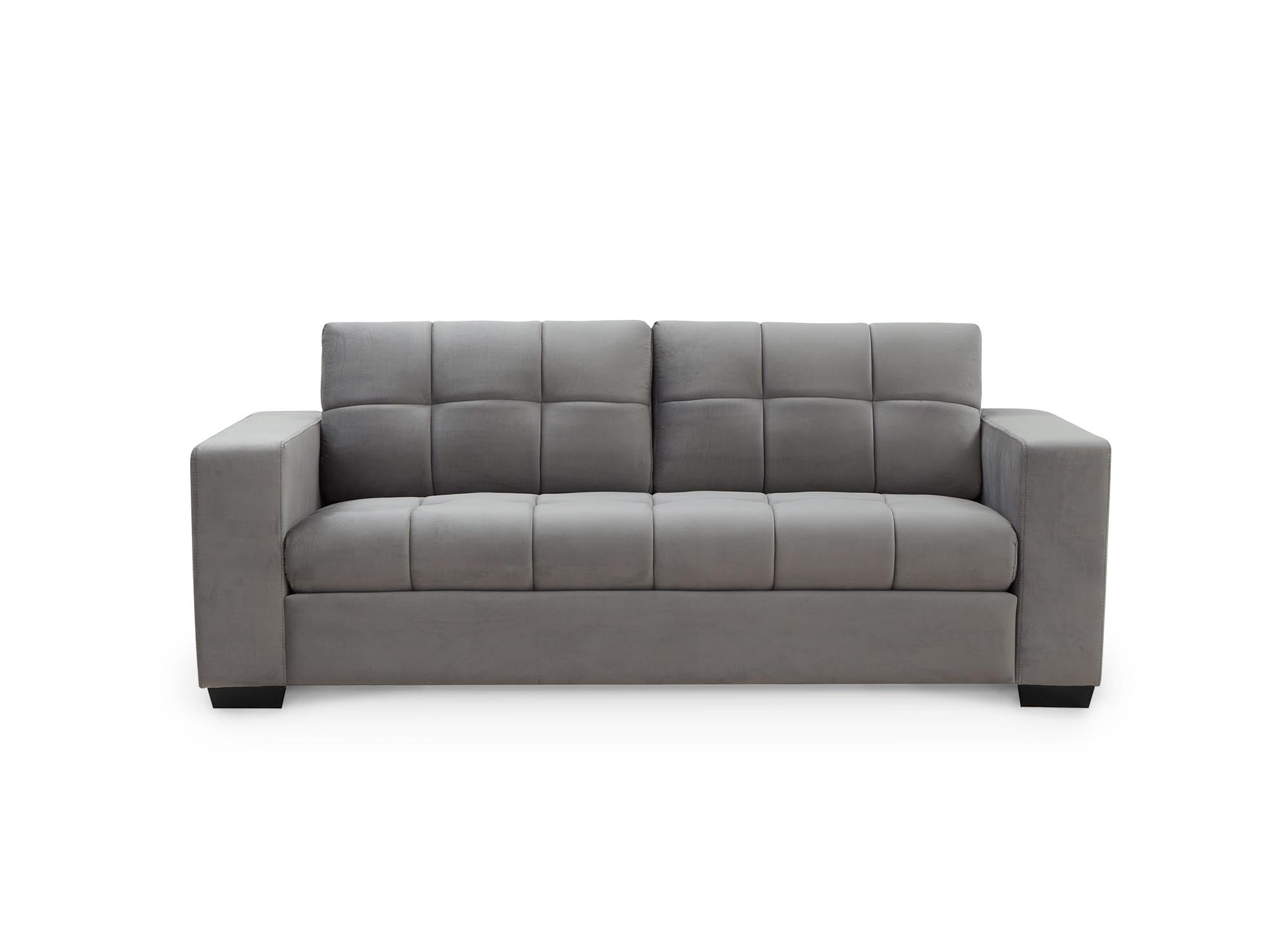 Canapé 2 places en velours gris COSMO