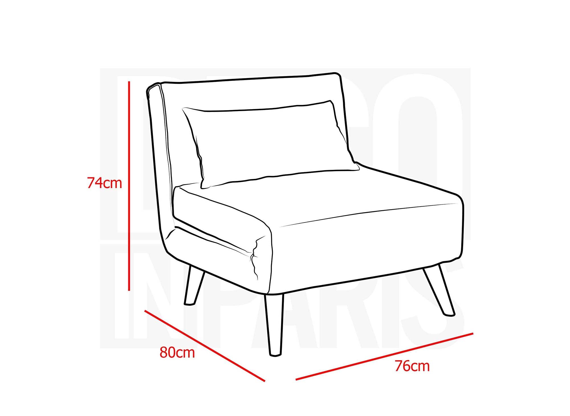 Fauteuil convertible en tissu effet peau de mouton blanc écru TONKA