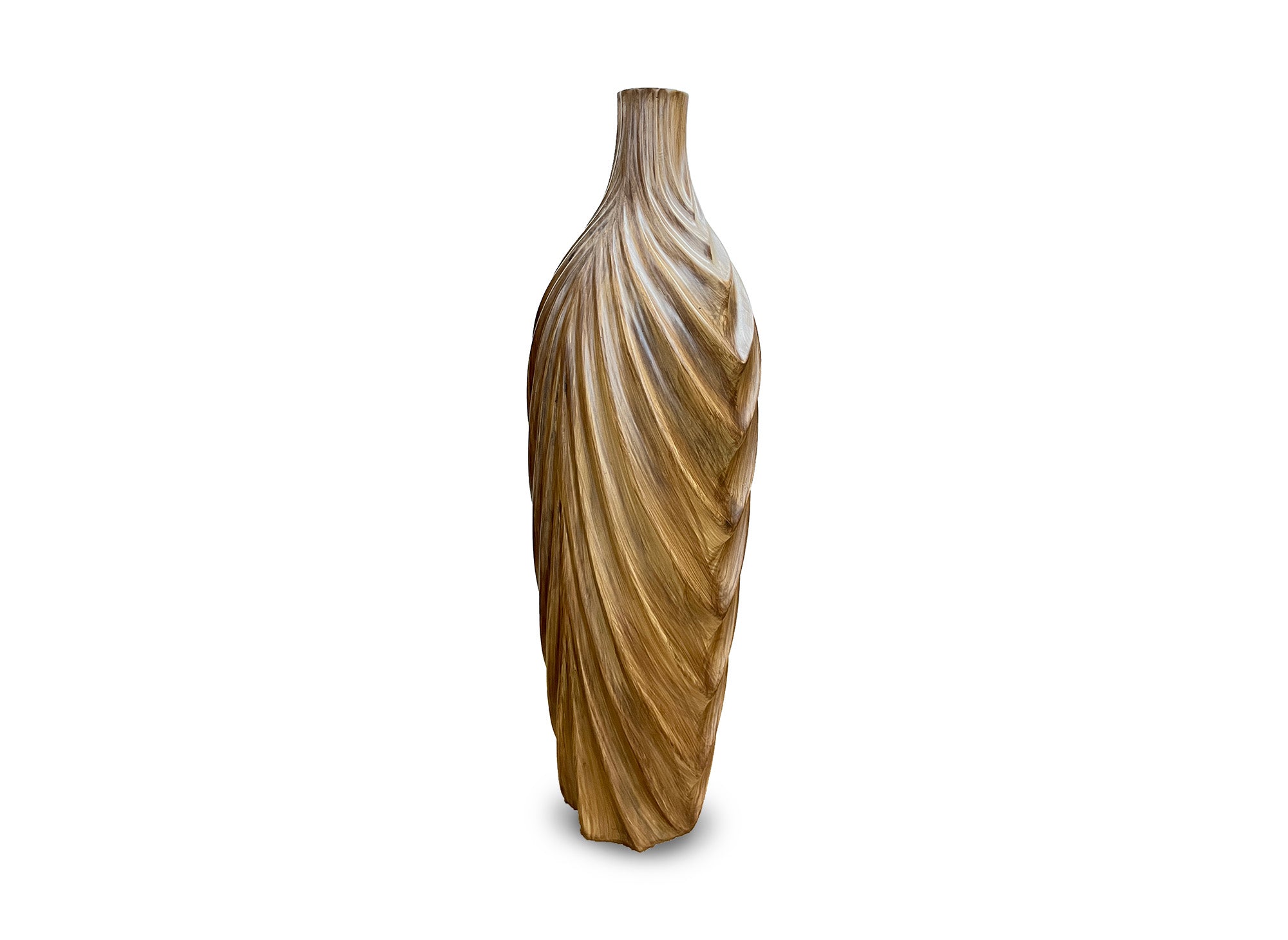 Vase haut en polyrésine imitation bois H45 cm DERYA