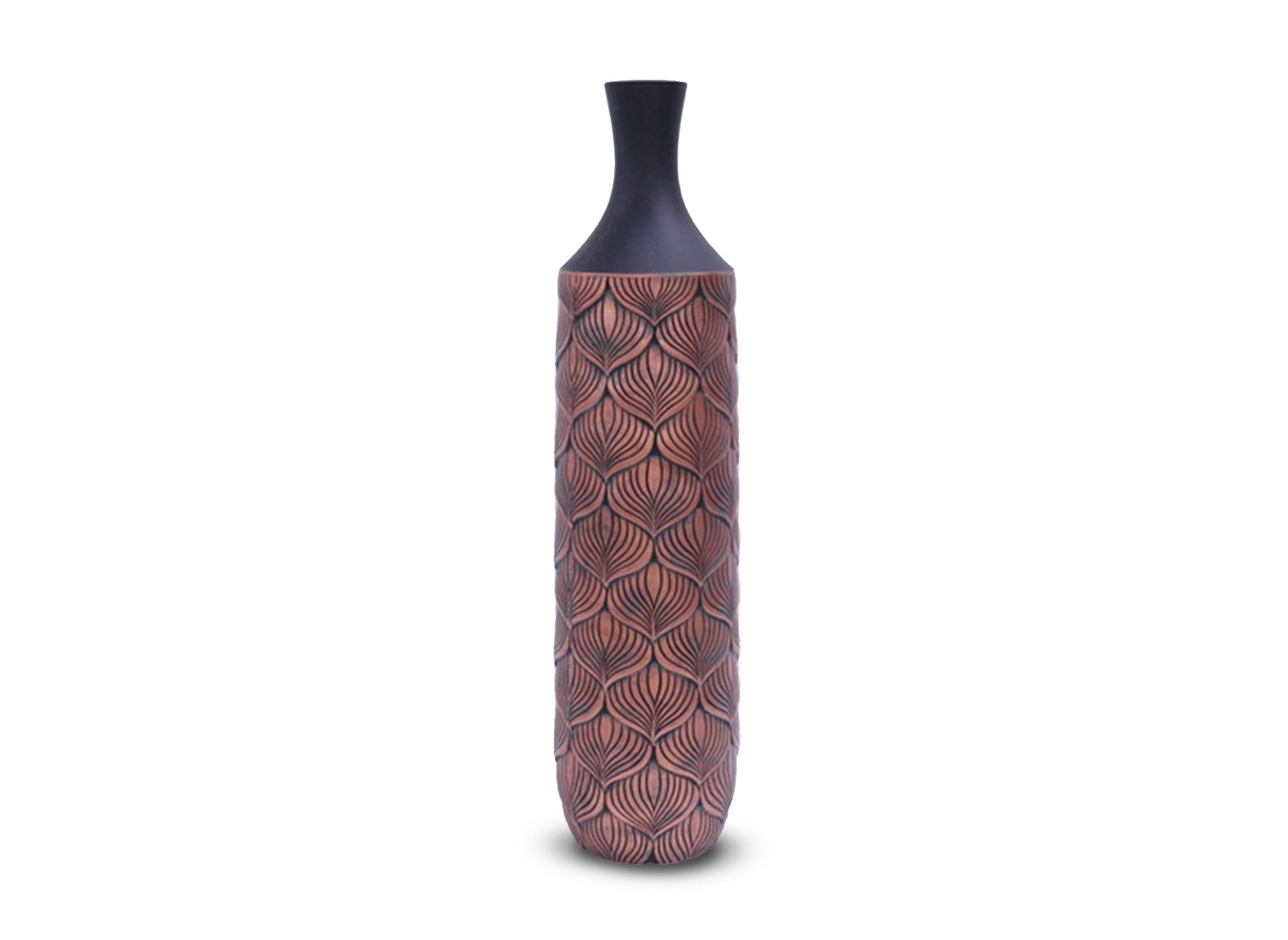 Vase XL en polyrésine noir et marron H60 cm NEVEN